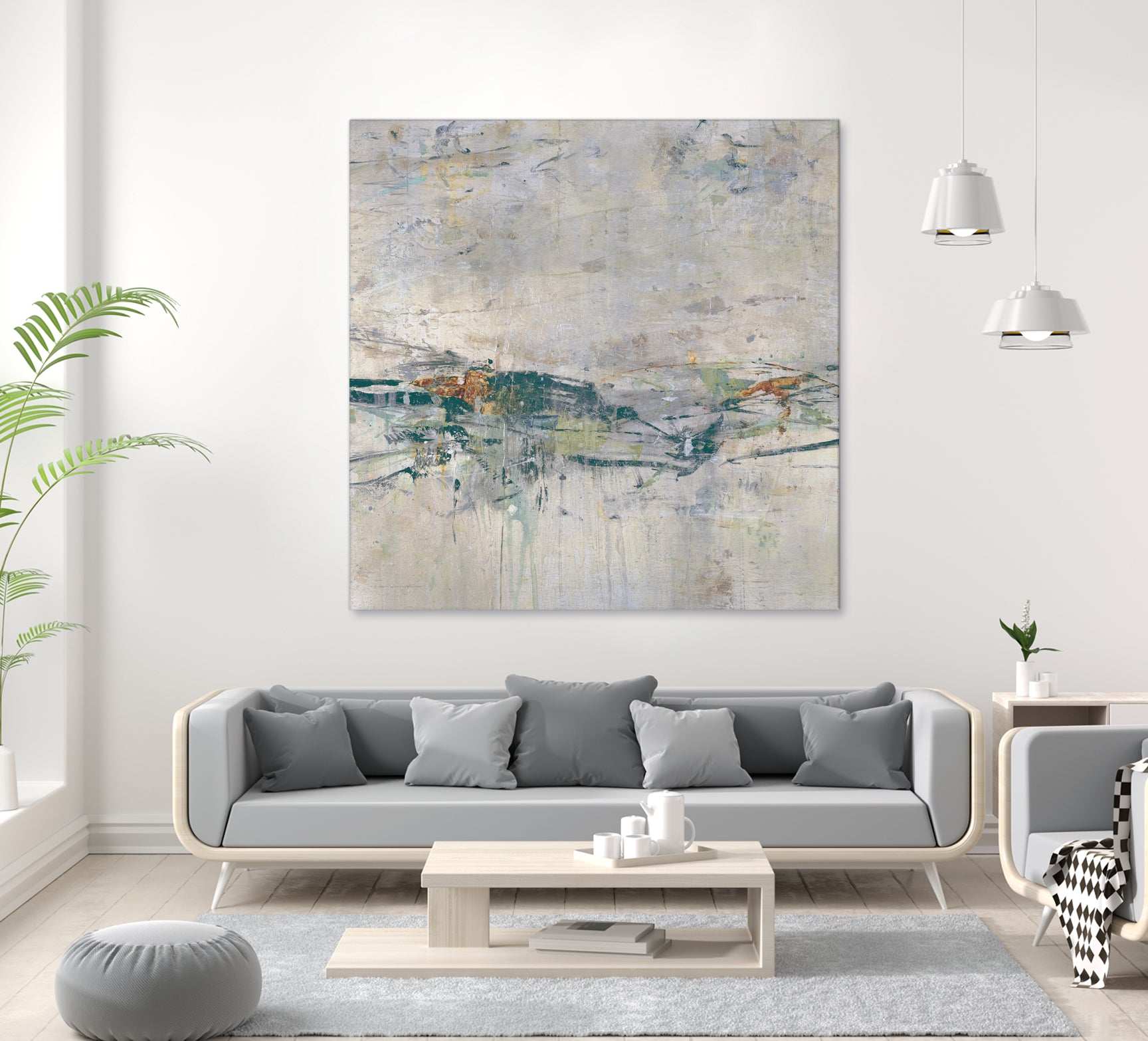 Broken Road III by Daleno Art on GIANT ART - green abstract