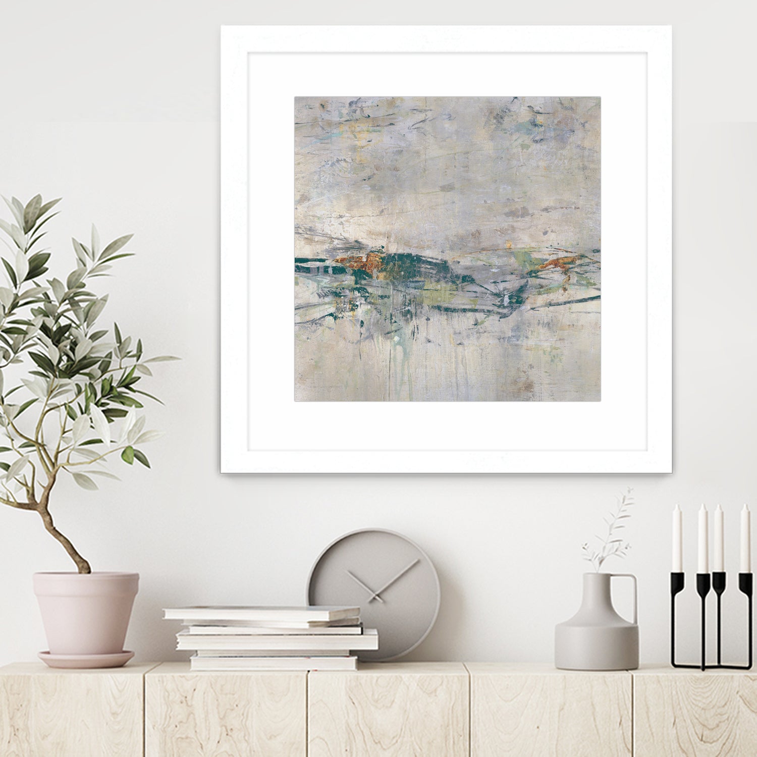 Broken Road III by Daleno Art on GIANT ART - green abstract