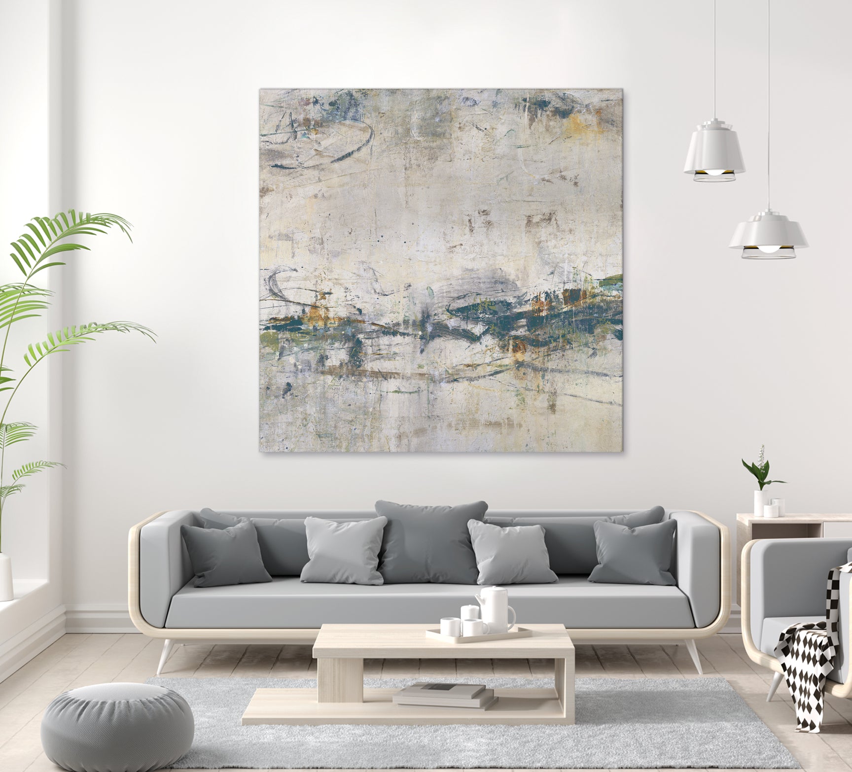 Broken Road IV by Daleno Art on GIANT ART - green abstract