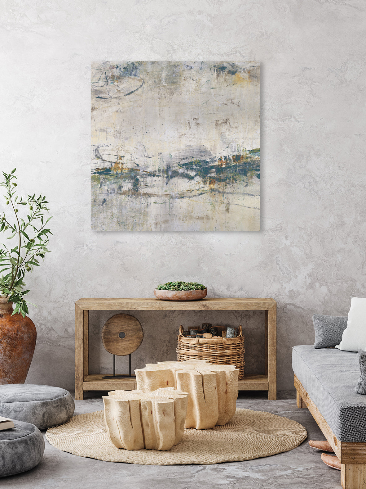 Broken Road IV by Daleno Art on GIANT ART - green abstract