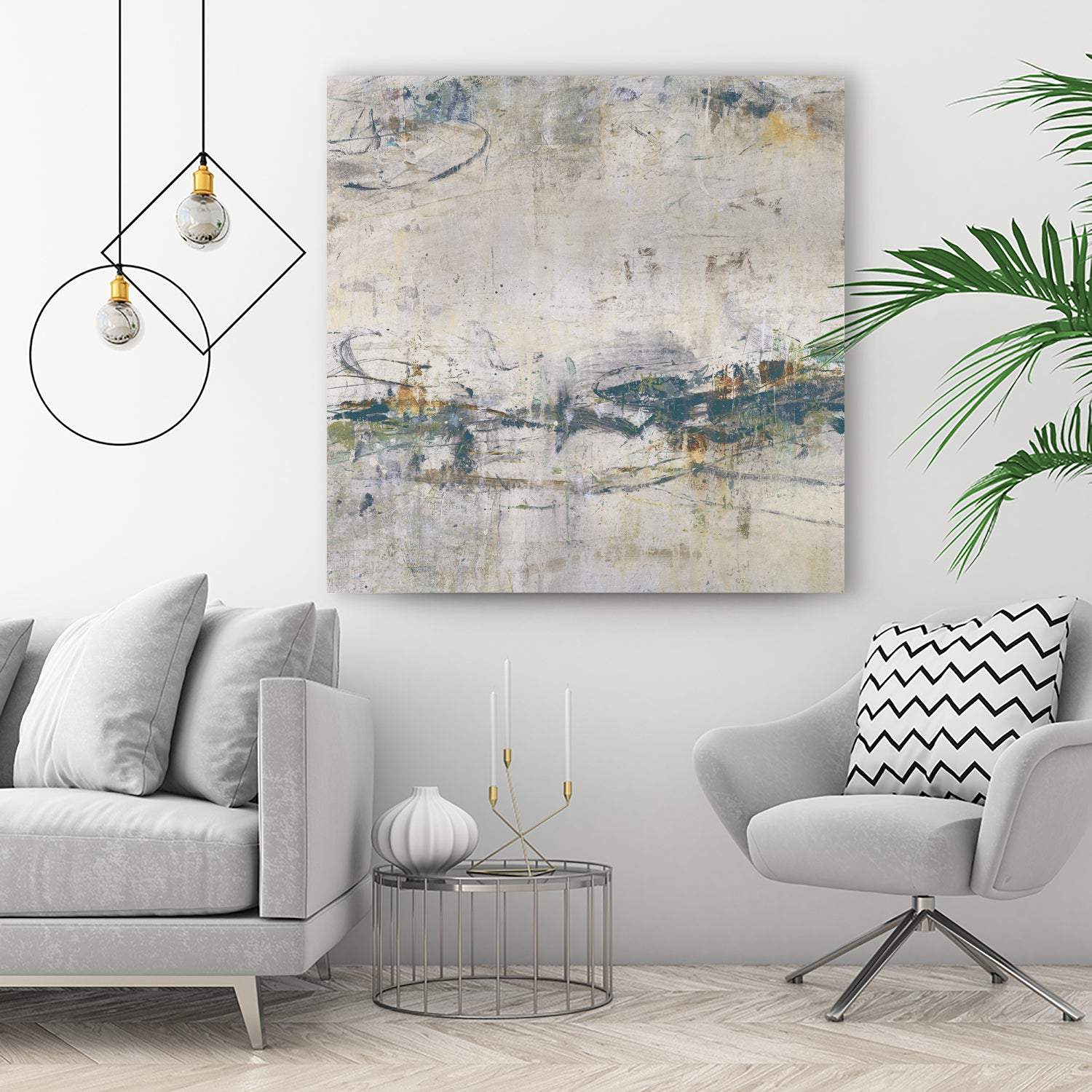 Broken Road IV by Daleno Art on GIANT ART - green abstract