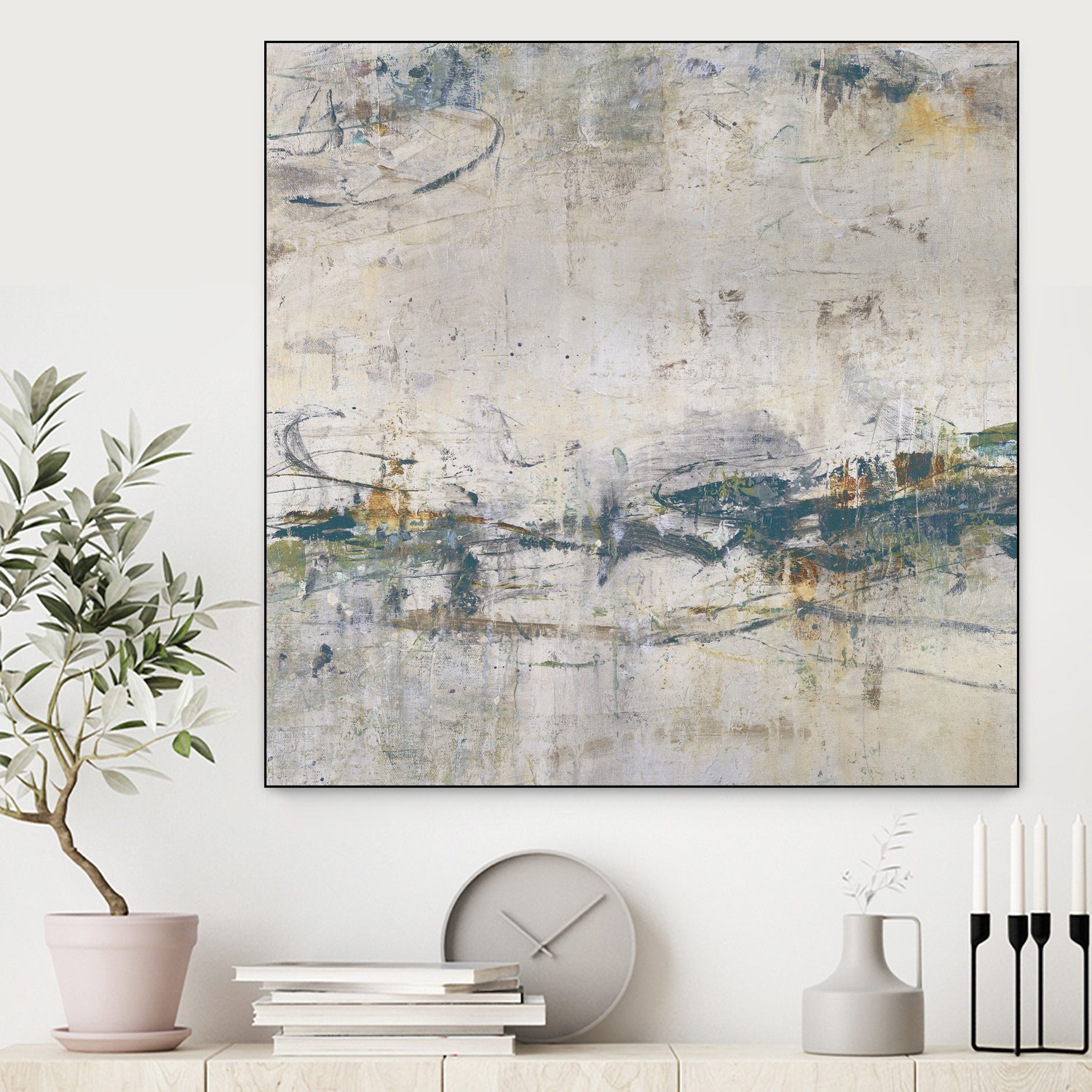 Broken Road IV by Daleno Art on GIANT ART - green abstract