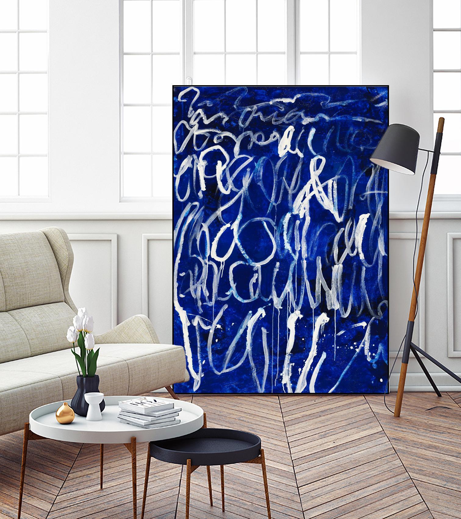 Prescription to Fame by Daleno Art on GIANT ART - blue abstract scribble