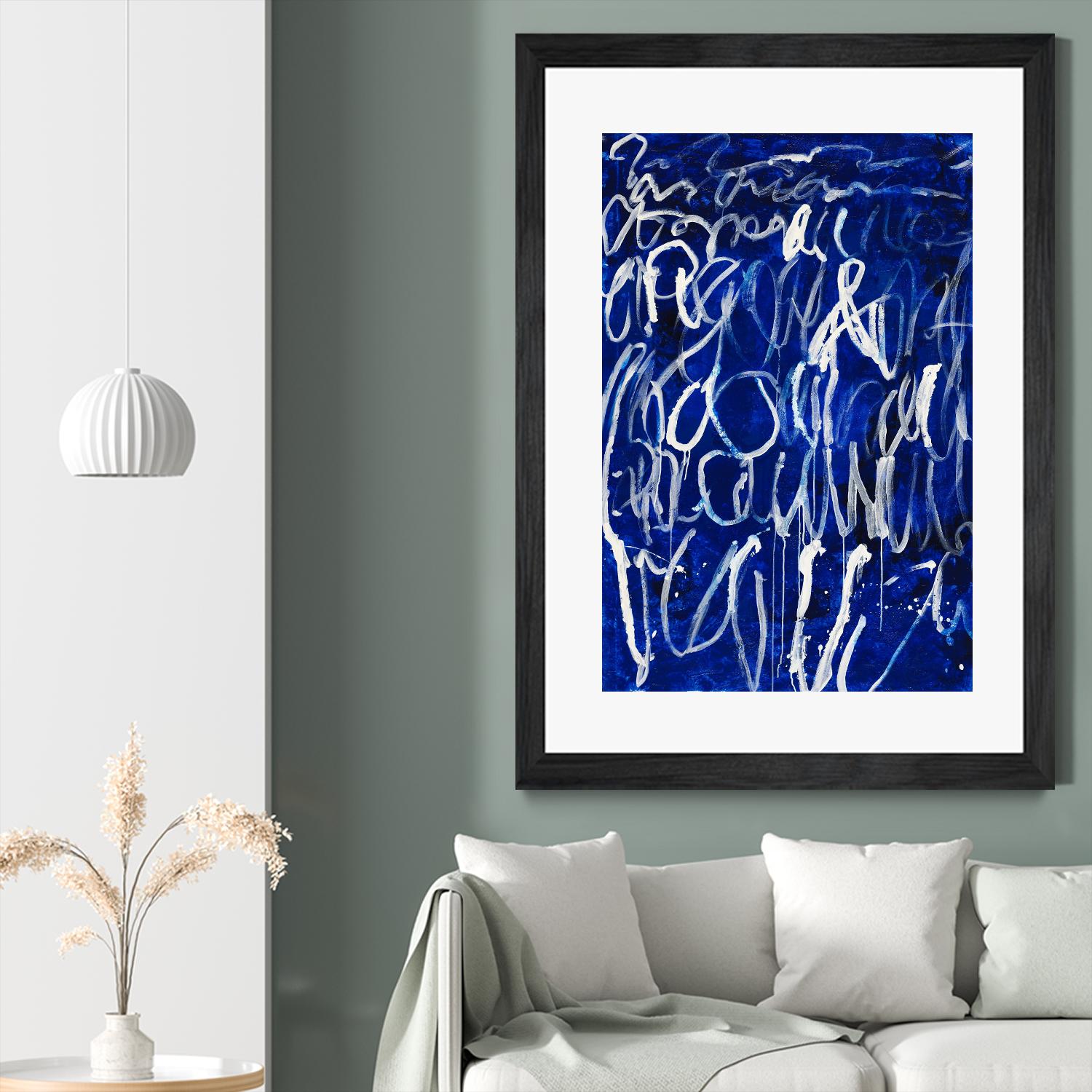 Prescription to Fame by Daleno Art on GIANT ART - blue abstract scribble
