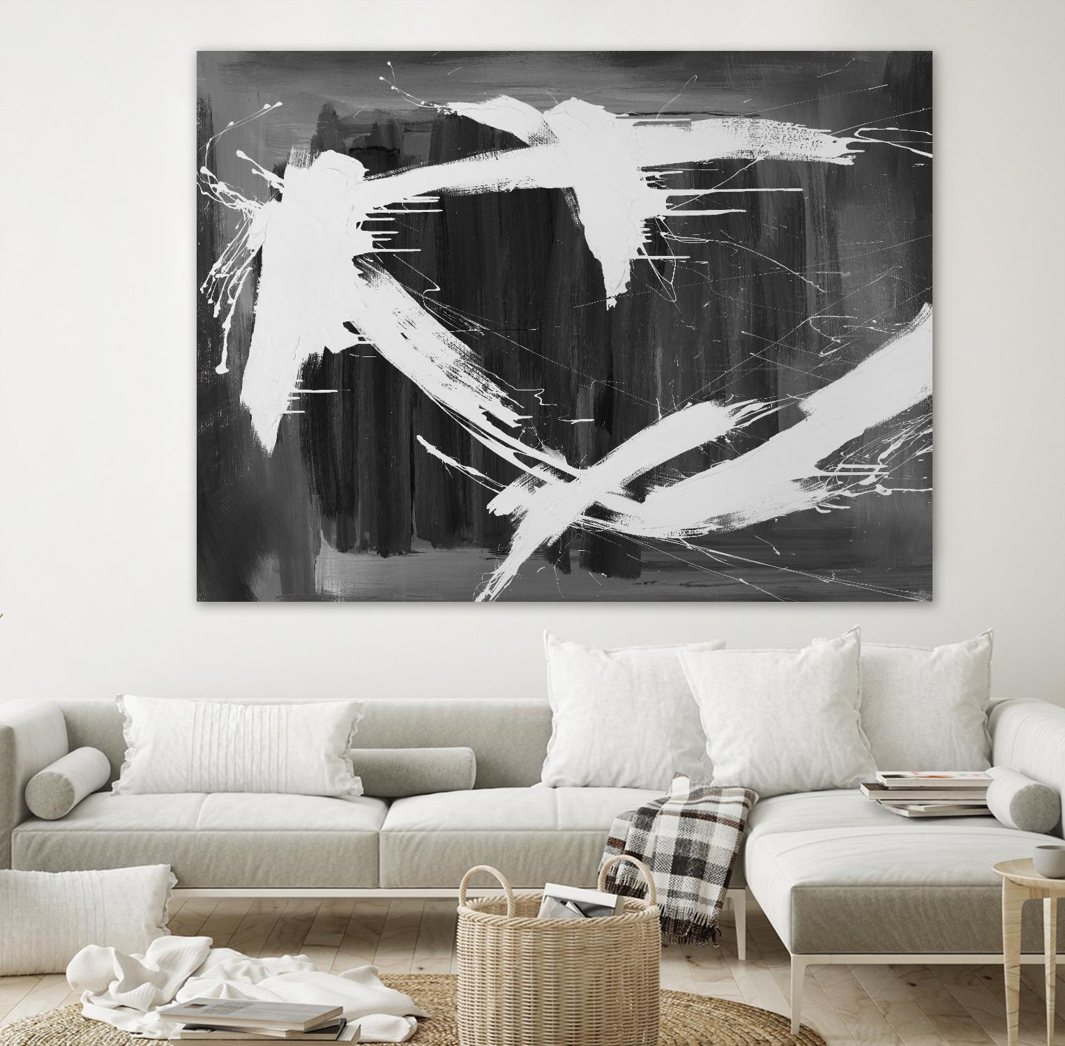 Stun Gun by Daleno Art on GIANT ART - grey  black & white abstract