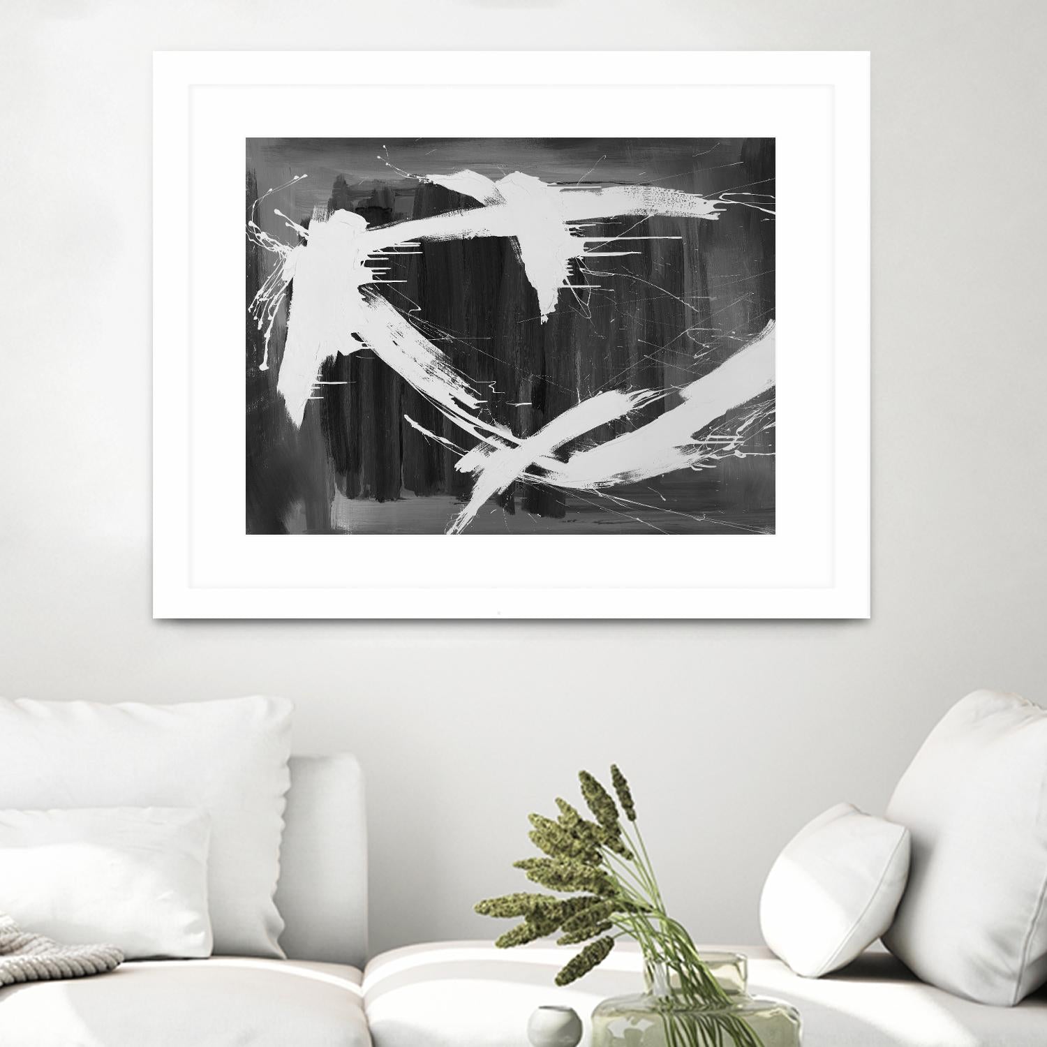 Stun Gun by Daleno Art on GIANT ART - grey  black & white abstract