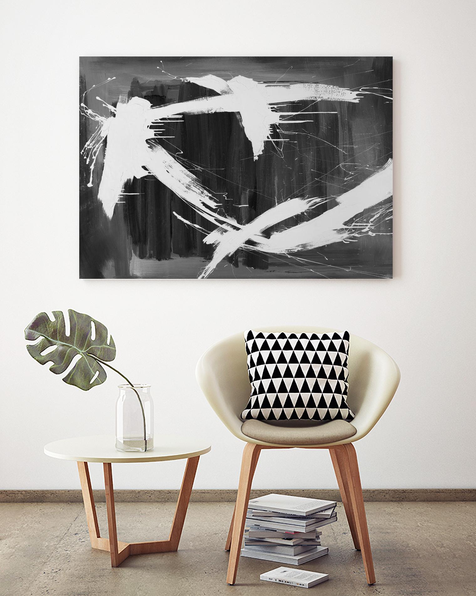 Stun Gun by Daleno Art on GIANT ART - grey  black & white abstract