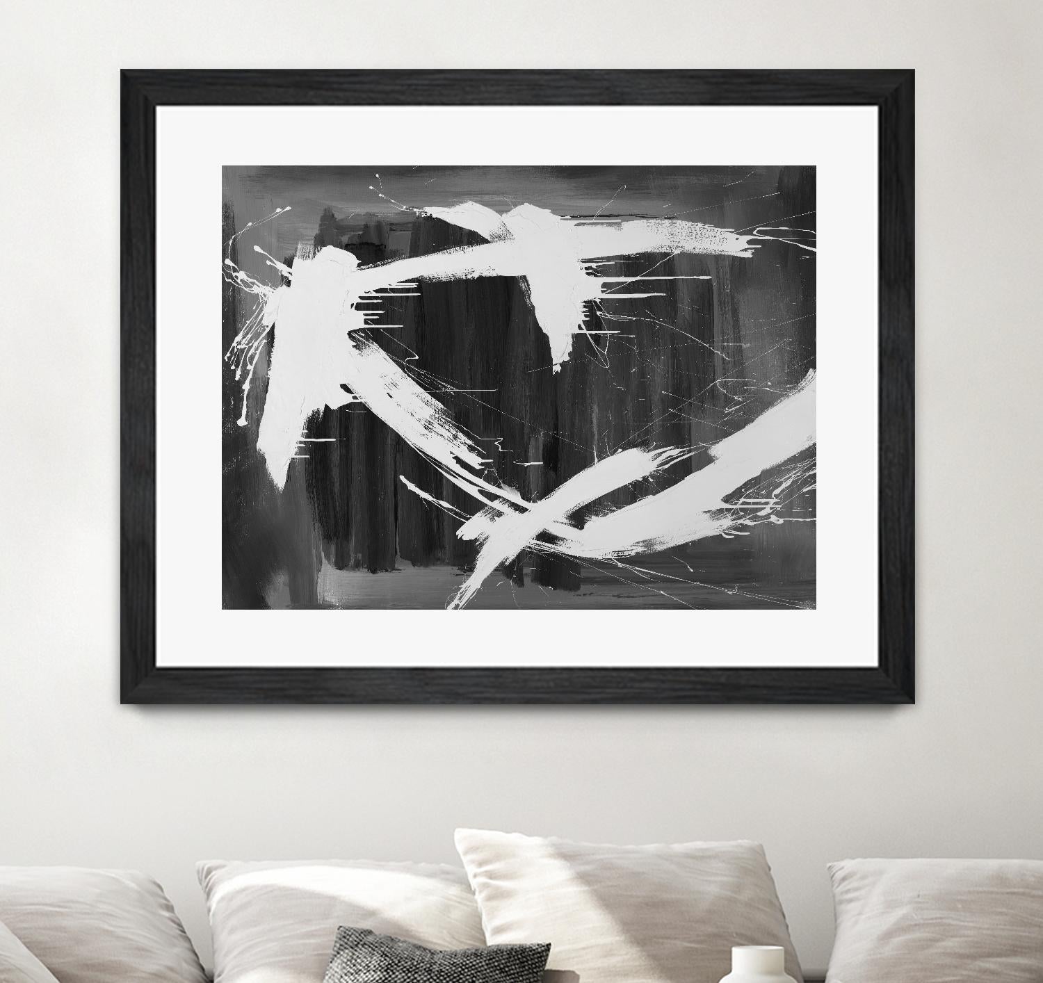 Stun Gun by Daleno Art on GIANT ART - grey  black & white abstract