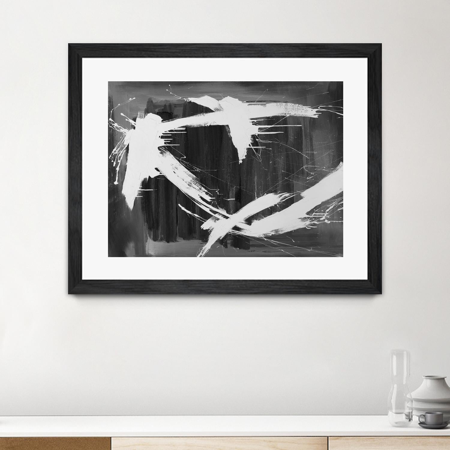 Stun Gun by Daleno Art on GIANT ART - grey  black & white abstract