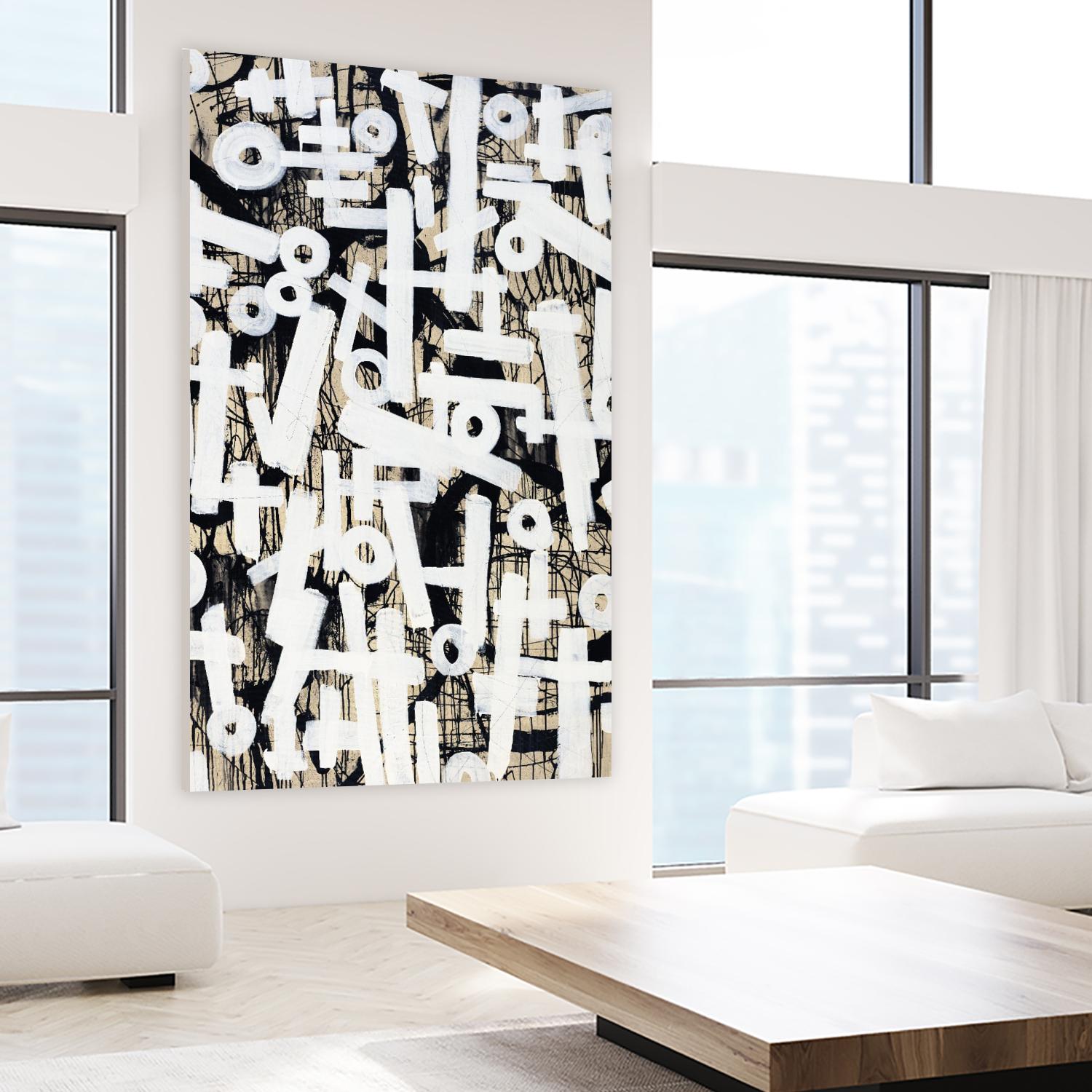 Strapped I by Daleno Art on GIANT ART - beige abstract abstrait