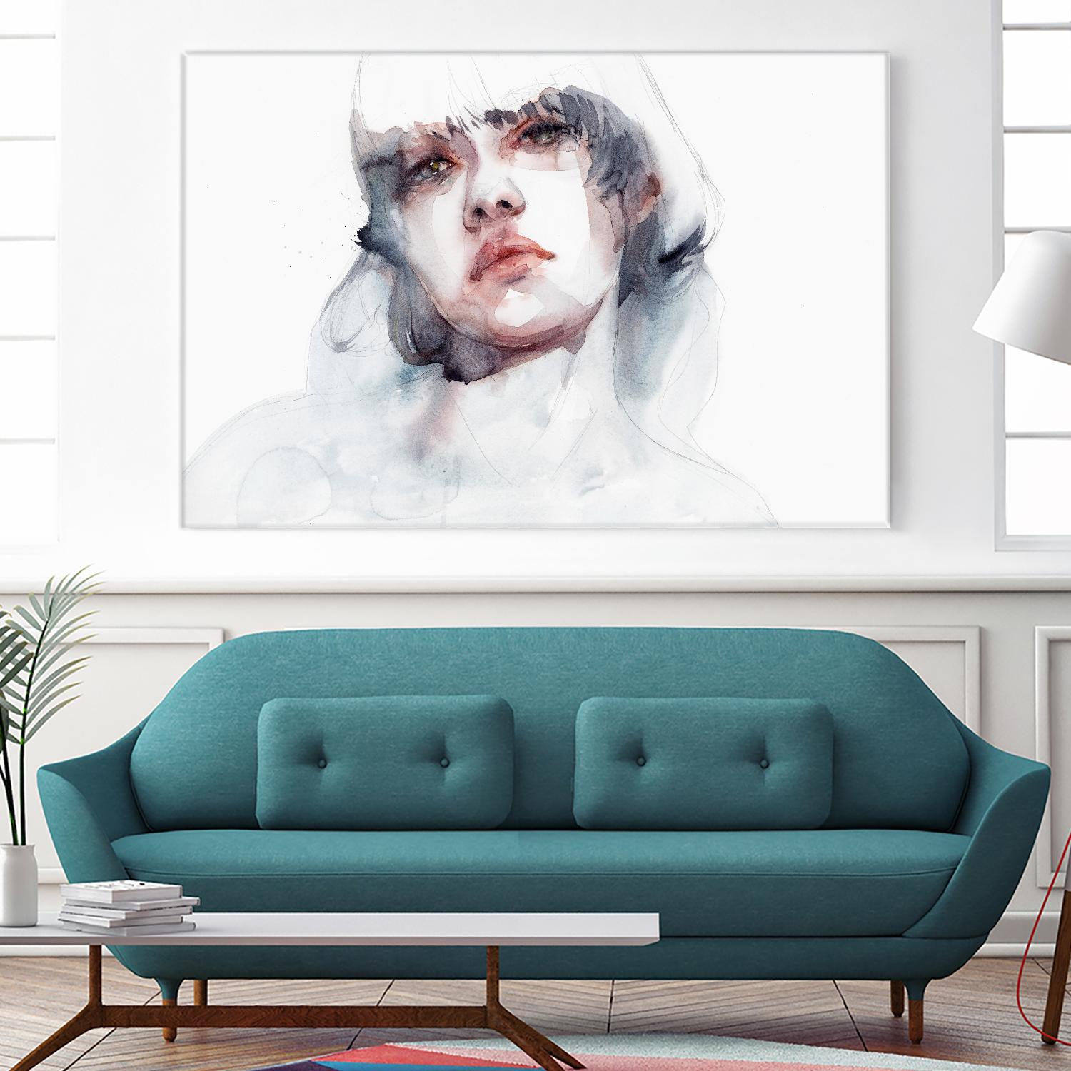Marmo by Agnes Cecile on GIANT ART - pink watercolour lips