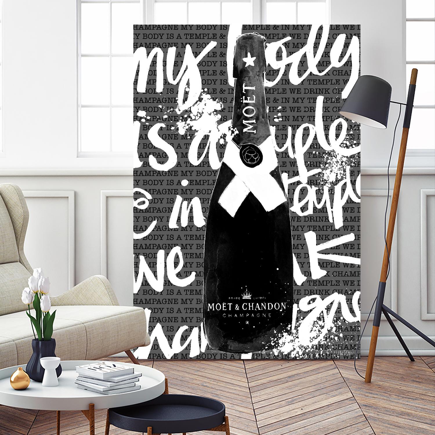 Monochrome Moet Chandon by Mercedes Lopez Charro on GIANT ART