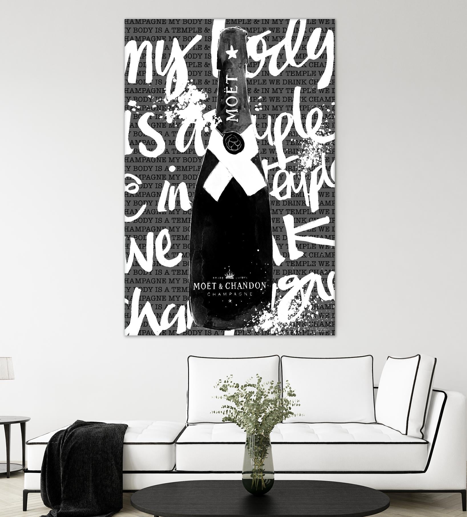 Monochrome Moet Chandon by Mercedes Lopez Charro on GIANT ART