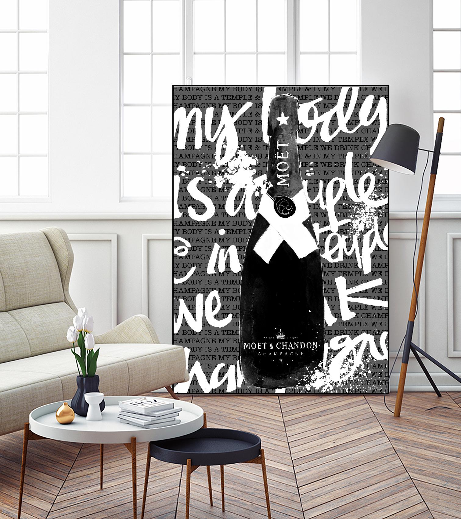 Monochrome Moet Chandon by Mercedes Lopez Charro on GIANT ART