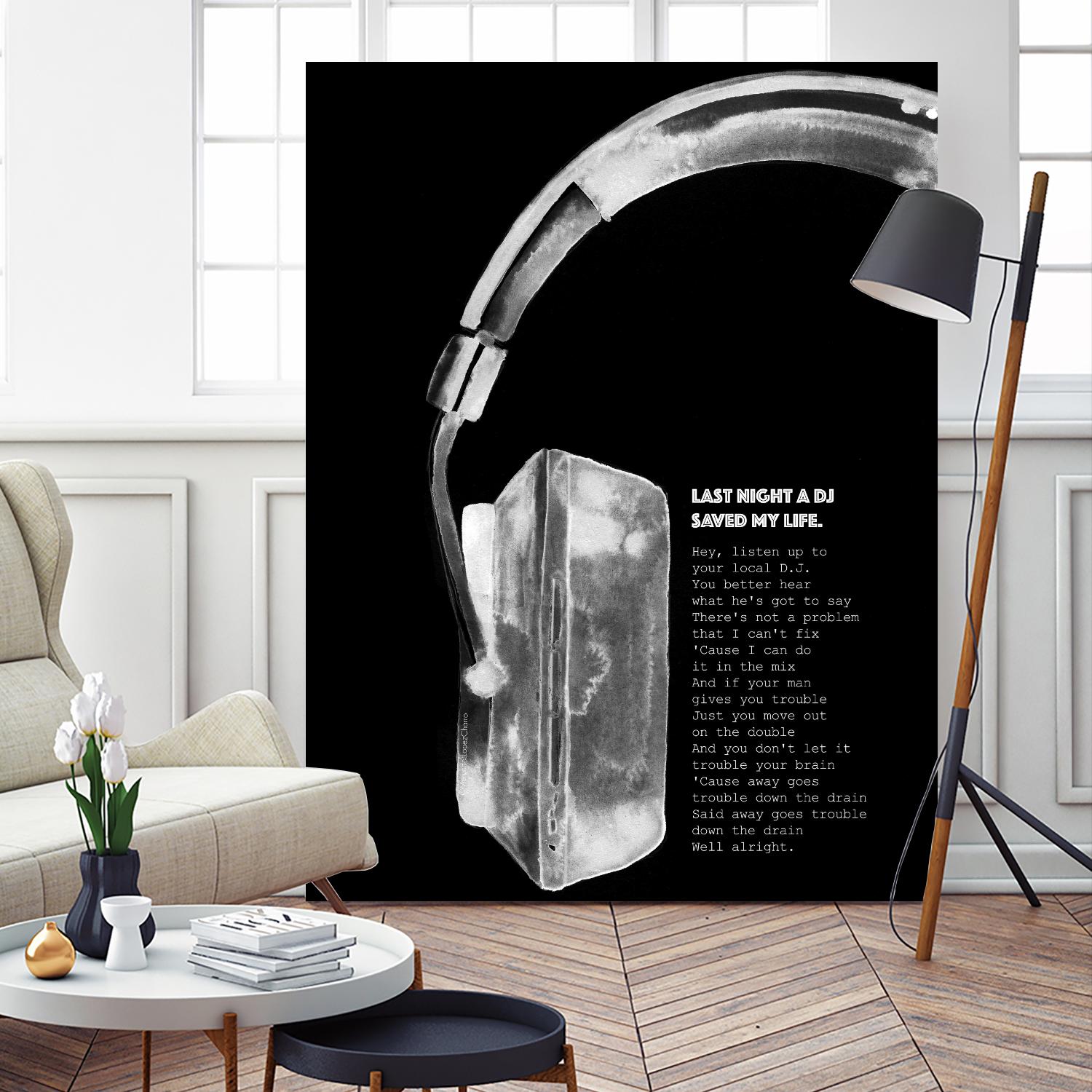 Last Night a DJ (Black) by Mercedes Lopez Charro on GIANT ART