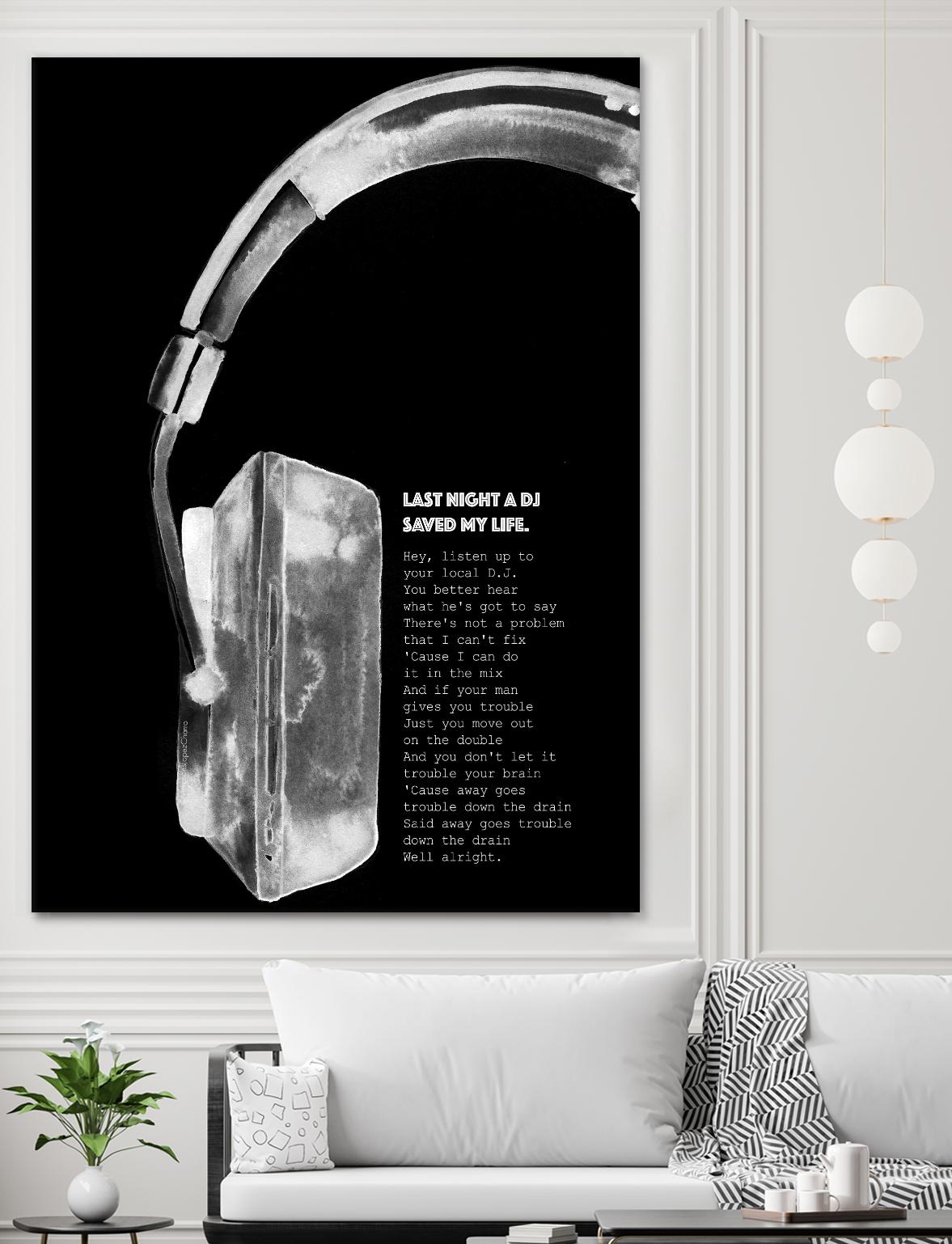 Last Night a DJ (Black) by Mercedes Lopez Charro on GIANT ART