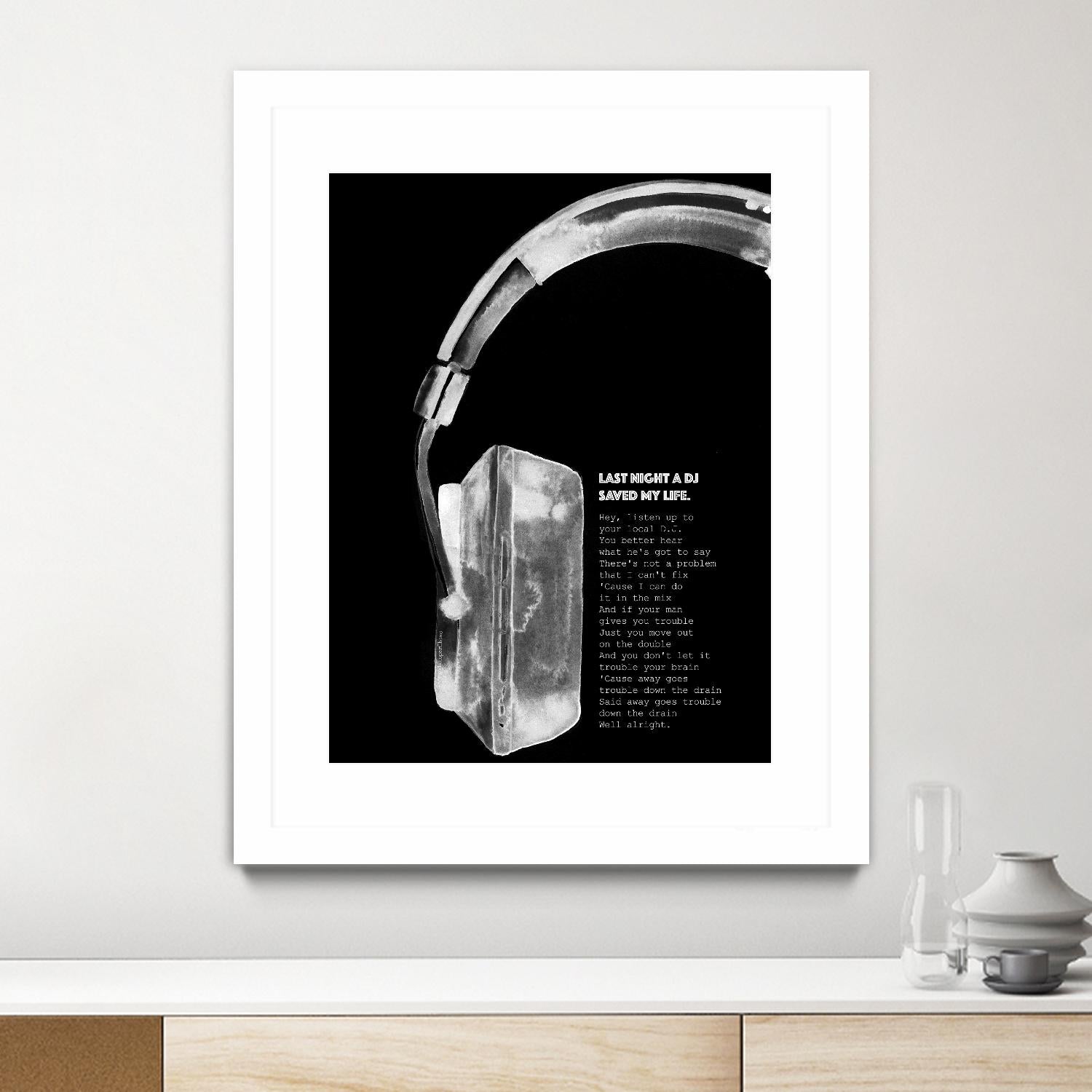 Last Night a DJ (Black) by Mercedes Lopez Charro on GIANT ART