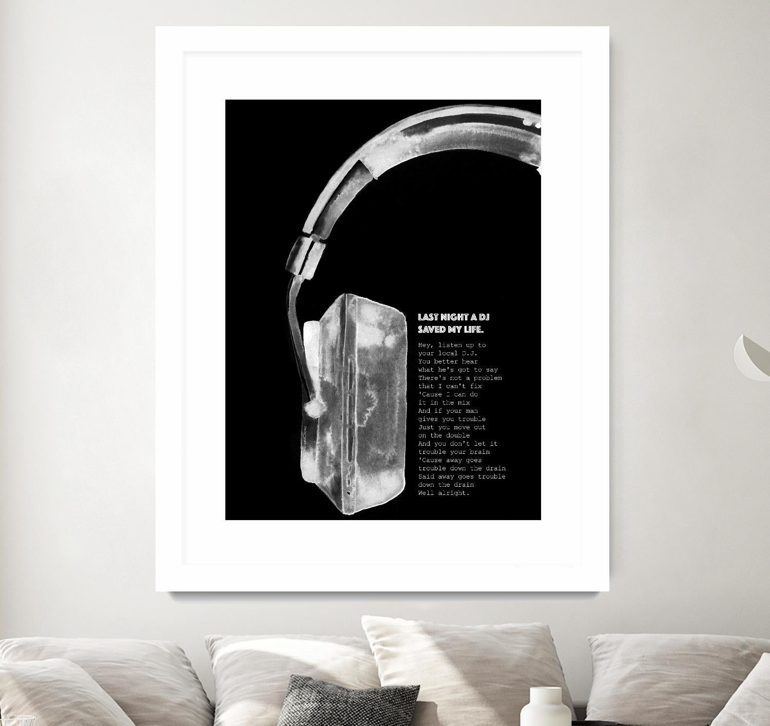 Last Night a DJ (Black) by Mercedes Lopez Charro on GIANT ART