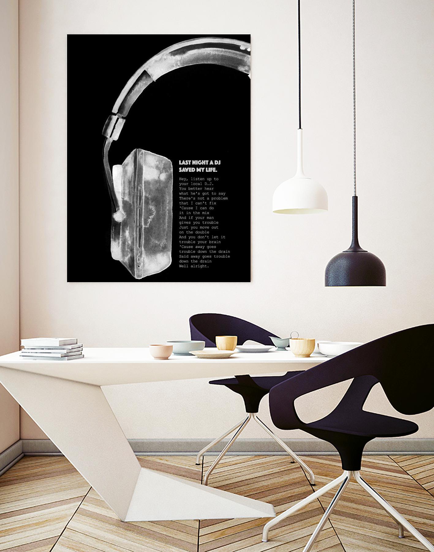 Last Night a DJ (Black) by Mercedes Lopez Charro on GIANT ART