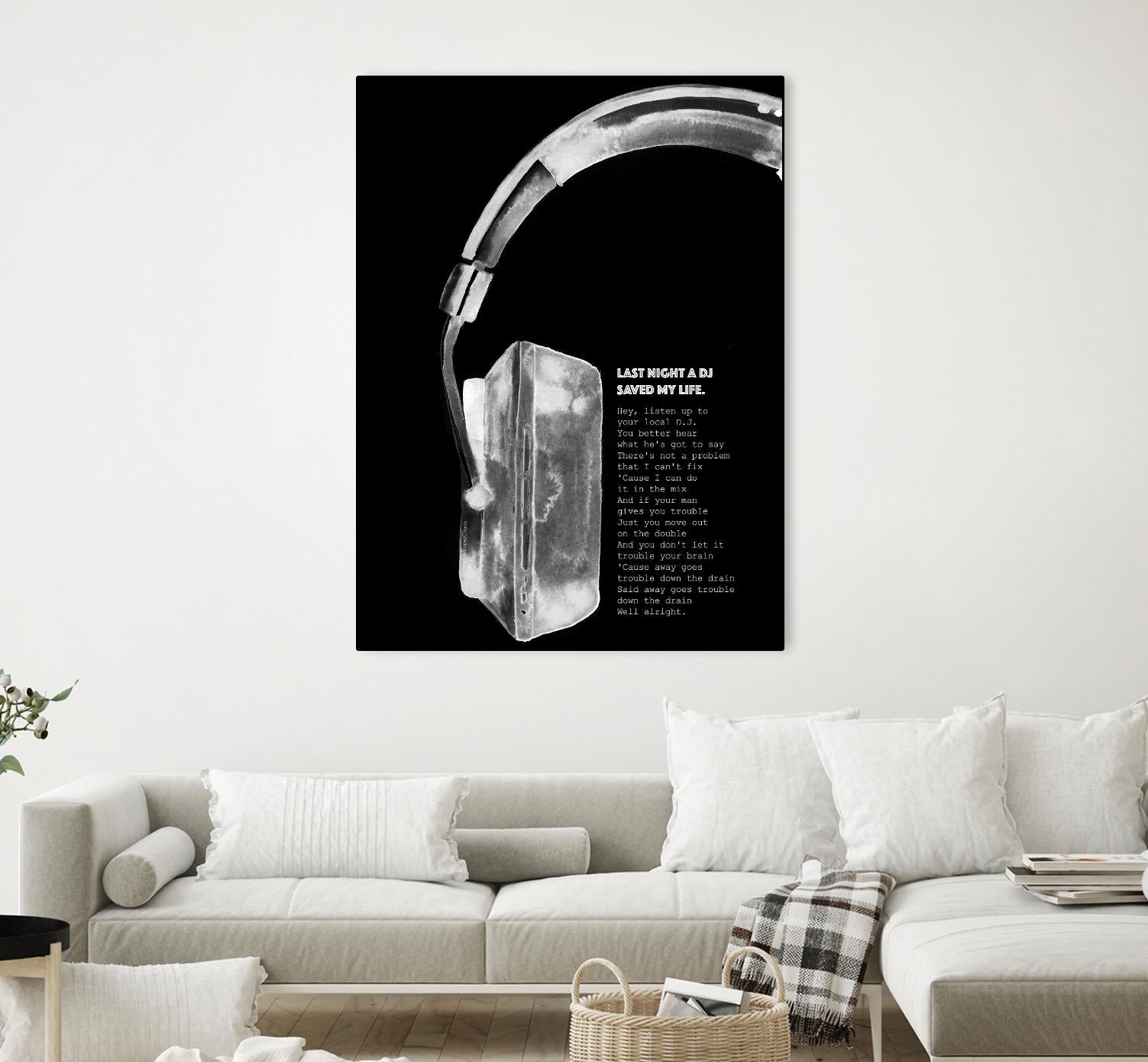 Last Night a DJ (Black) by Mercedes Lopez Charro on GIANT ART