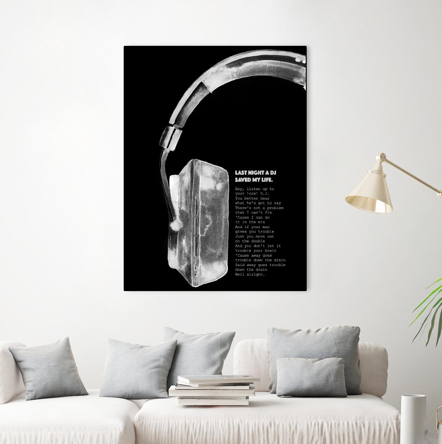 Last Night a DJ (Black) by Mercedes Lopez Charro on GIANT ART