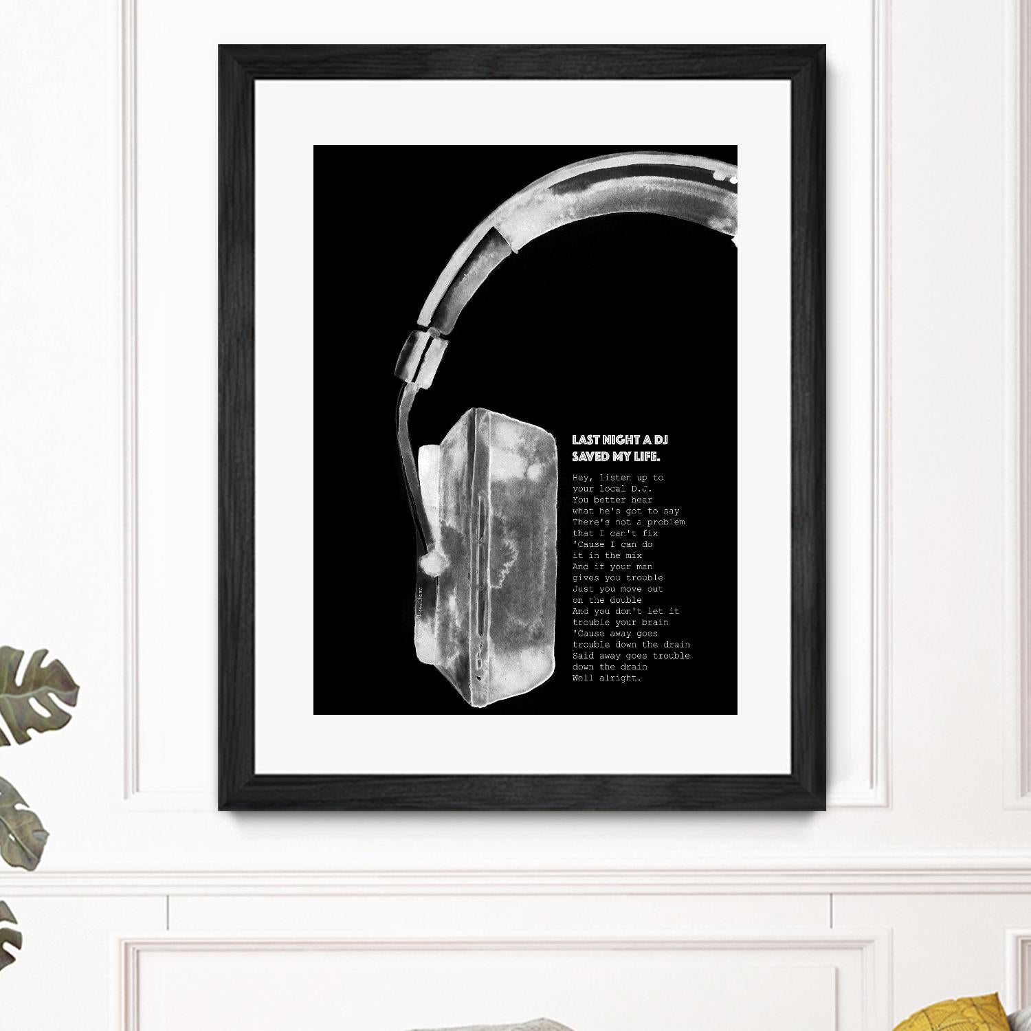 Last Night a DJ (Black) by Mercedes Lopez Charro on GIANT ART