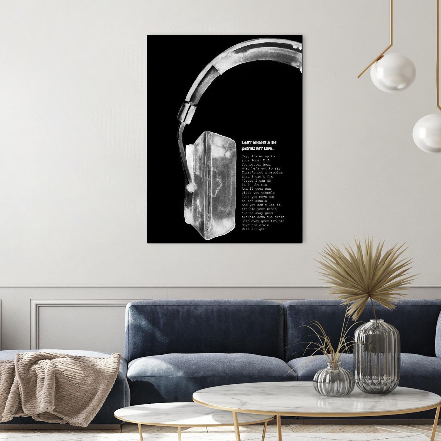 Last Night a DJ (Black) by Mercedes Lopez Charro on GIANT ART