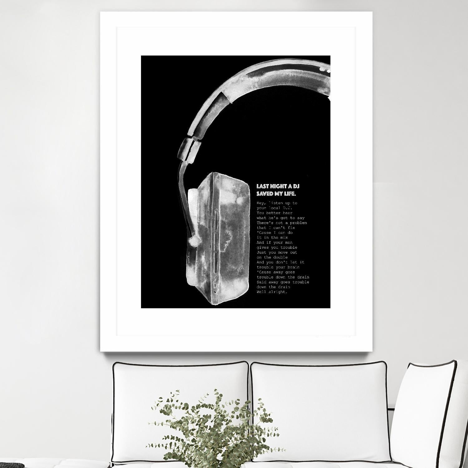 Last Night a DJ (Black) by Mercedes Lopez Charro on GIANT ART