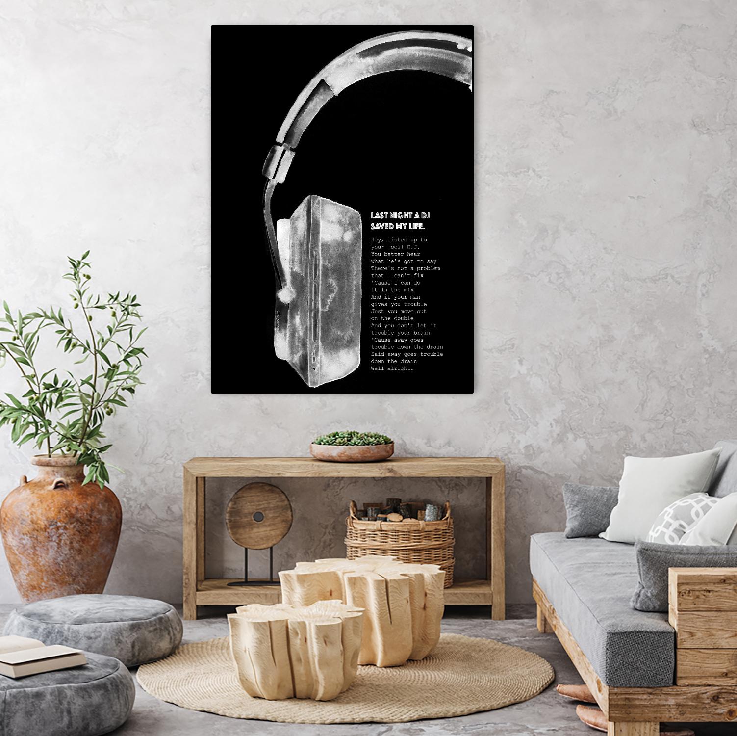 Last Night a DJ (Black) by Mercedes Lopez Charro on GIANT ART