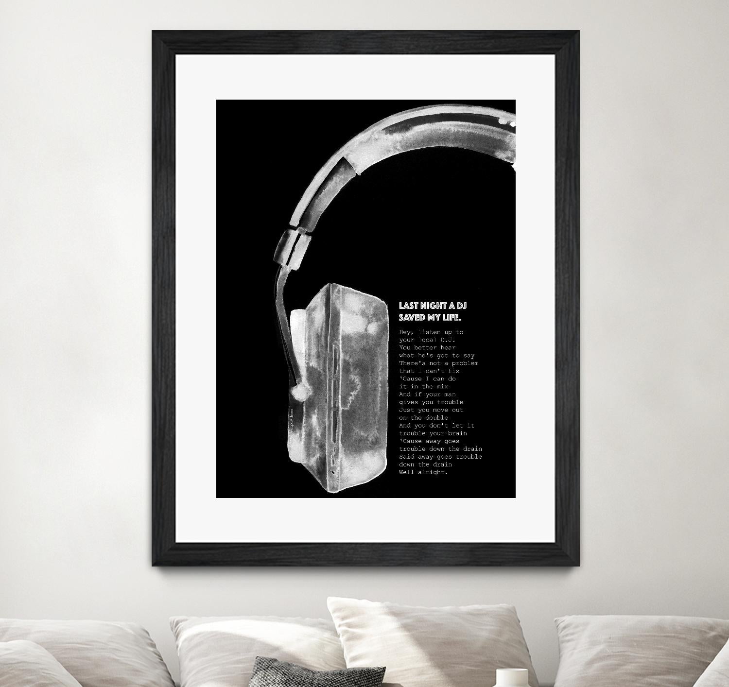 Last Night a DJ (Black) by Mercedes Lopez Charro on GIANT ART