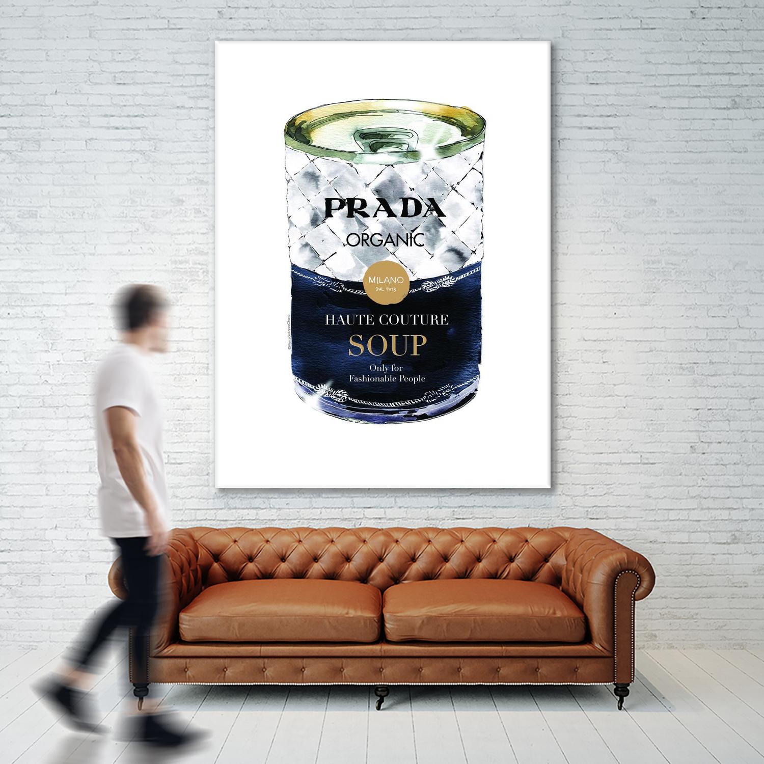 Prada Soup by Mercedes Lopez Charro on GIANT ART - gold watercolor warhol