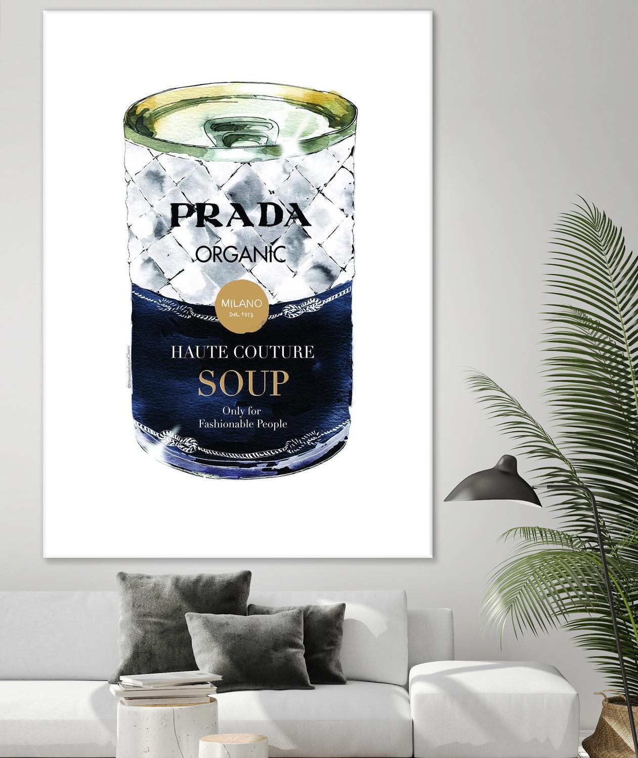 Prada Soup by Mercedes Lopez Charro on GIANT ART - gold watercolor warhol