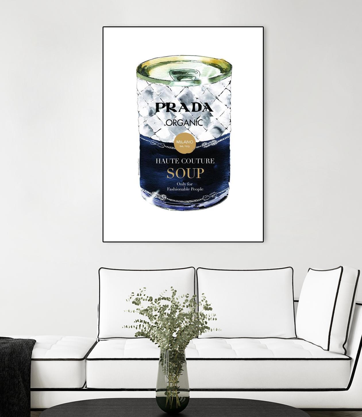 Prada Soup by Mercedes Lopez Charro on GIANT ART - gold watercolor warhol