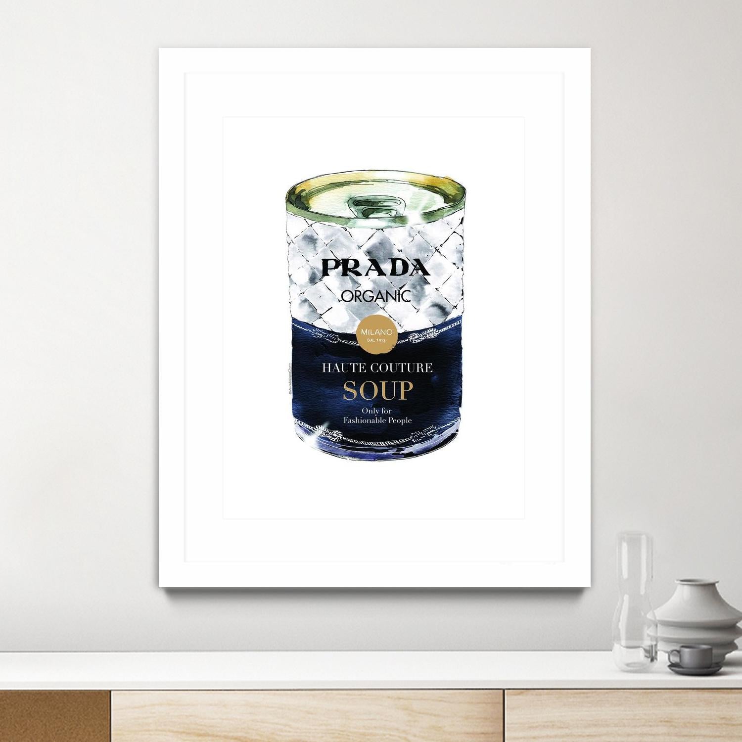 Prada Soup by Mercedes Lopez Charro on GIANT ART - gold watercolor warhol
