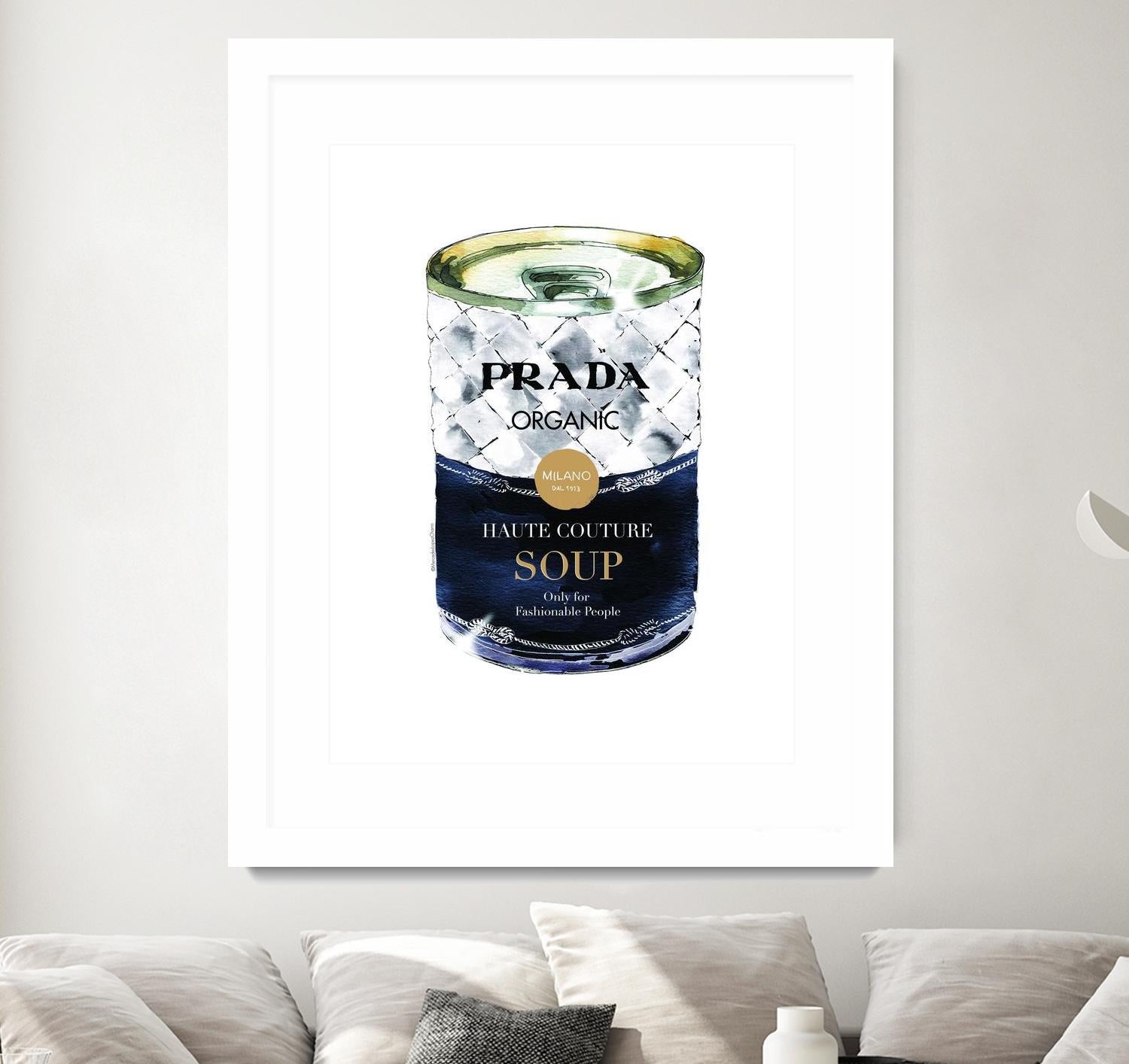 Prada Soup by Mercedes Lopez Charro on GIANT ART - gold watercolor warhol