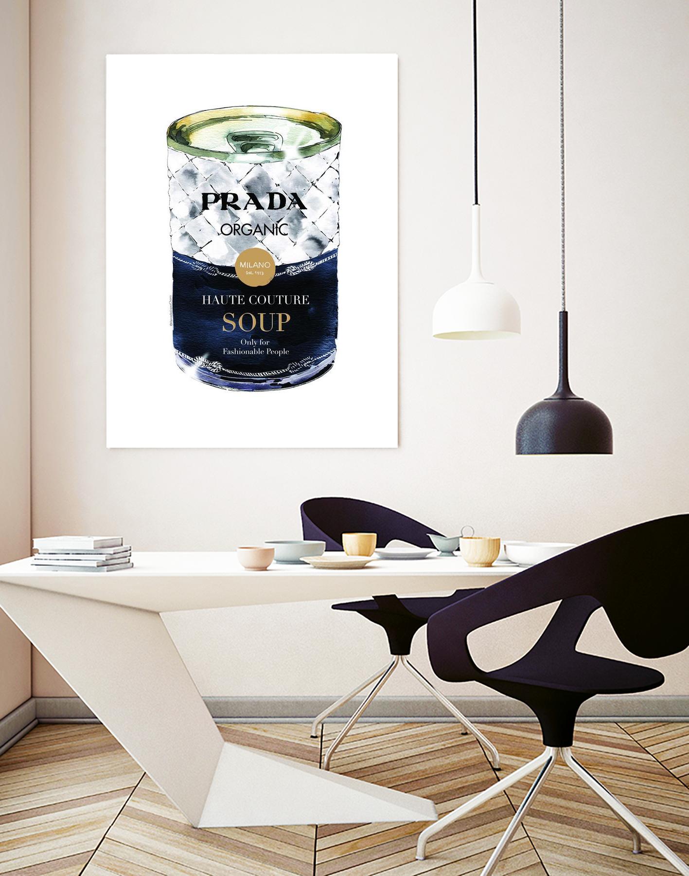 Prada Soup by Mercedes Lopez Charro on GIANT ART - gold watercolor warhol