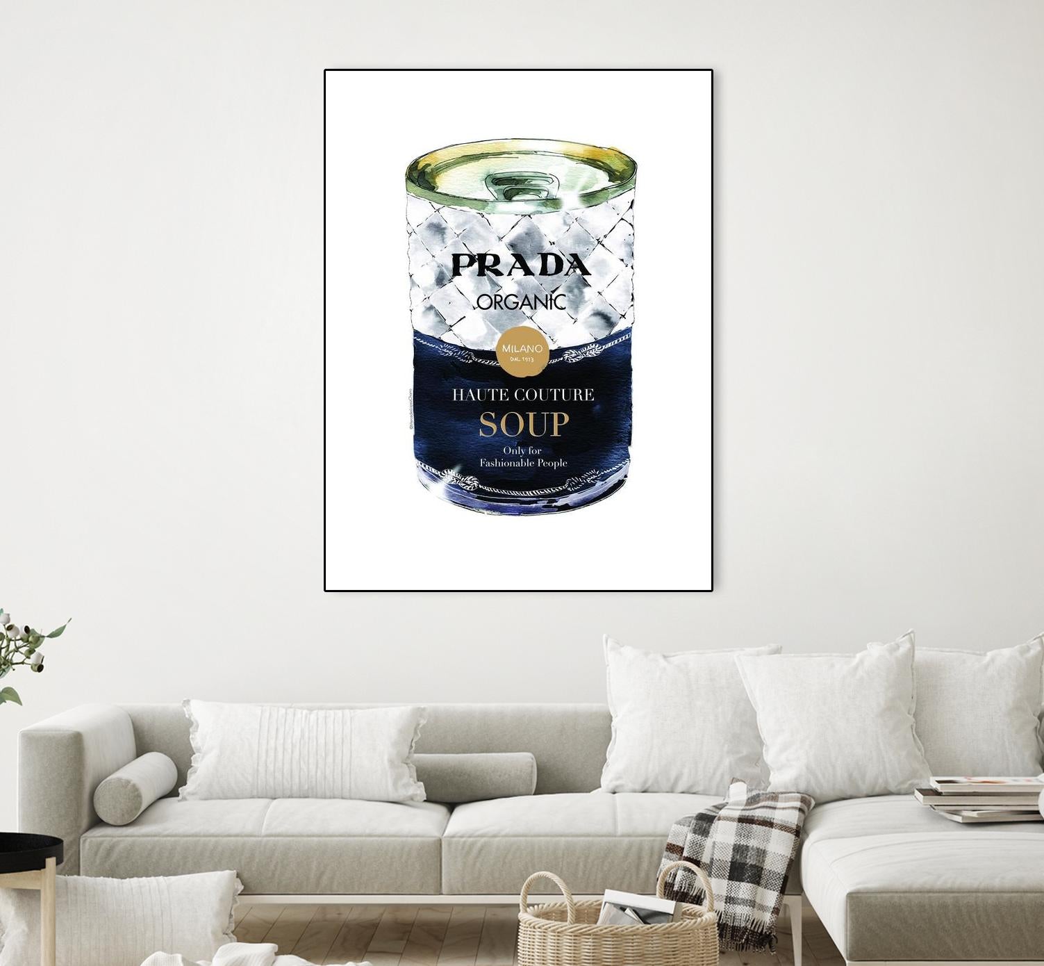 Prada Soup by Mercedes Lopez Charro on GIANT ART - gold watercolor warhol