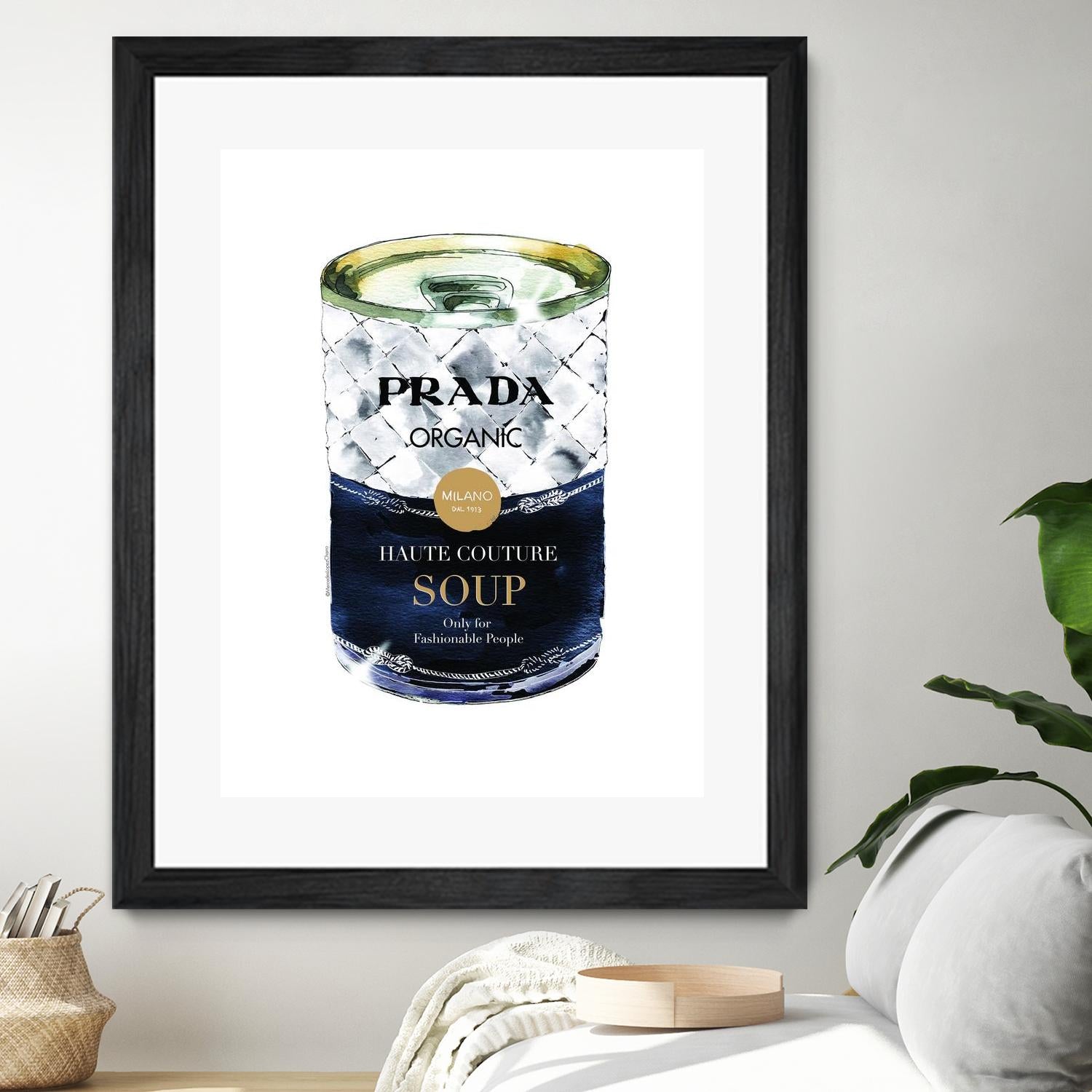 Prada Soup by Mercedes Lopez Charro on GIANT ART - gold watercolor warhol