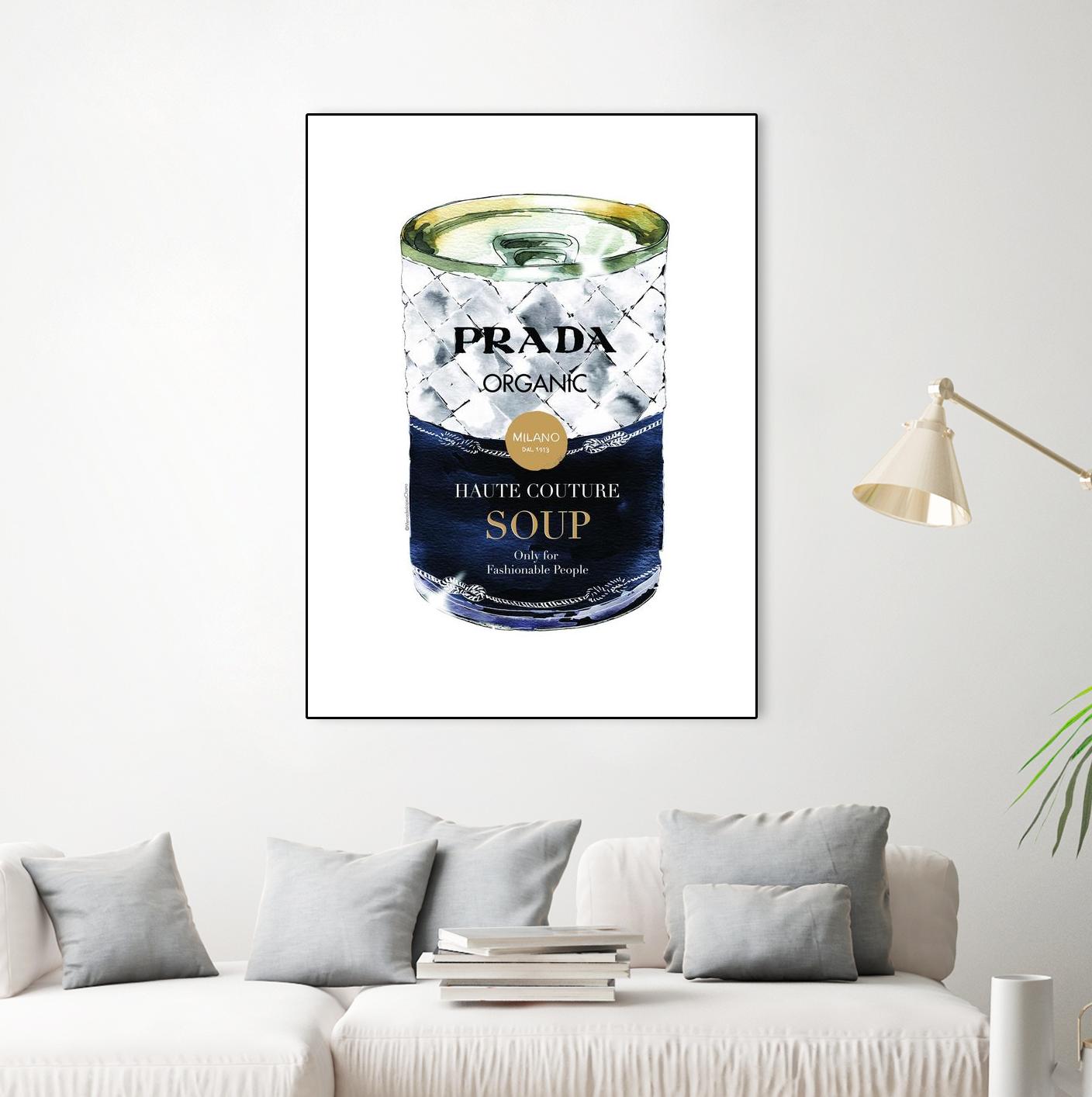 Prada Soup by Mercedes Lopez Charro on GIANT ART - gold watercolor warhol