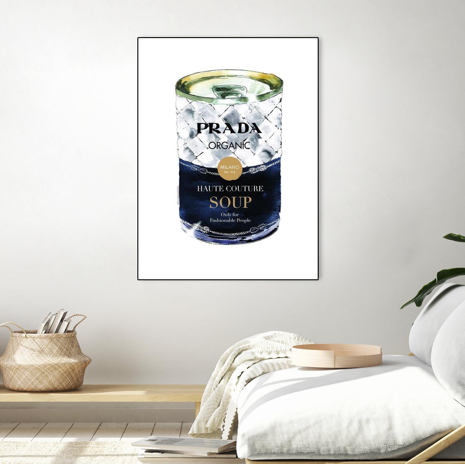 Prada Soup by Mercedes Lopez Charro on GIANT ART - gold watercolor warhol