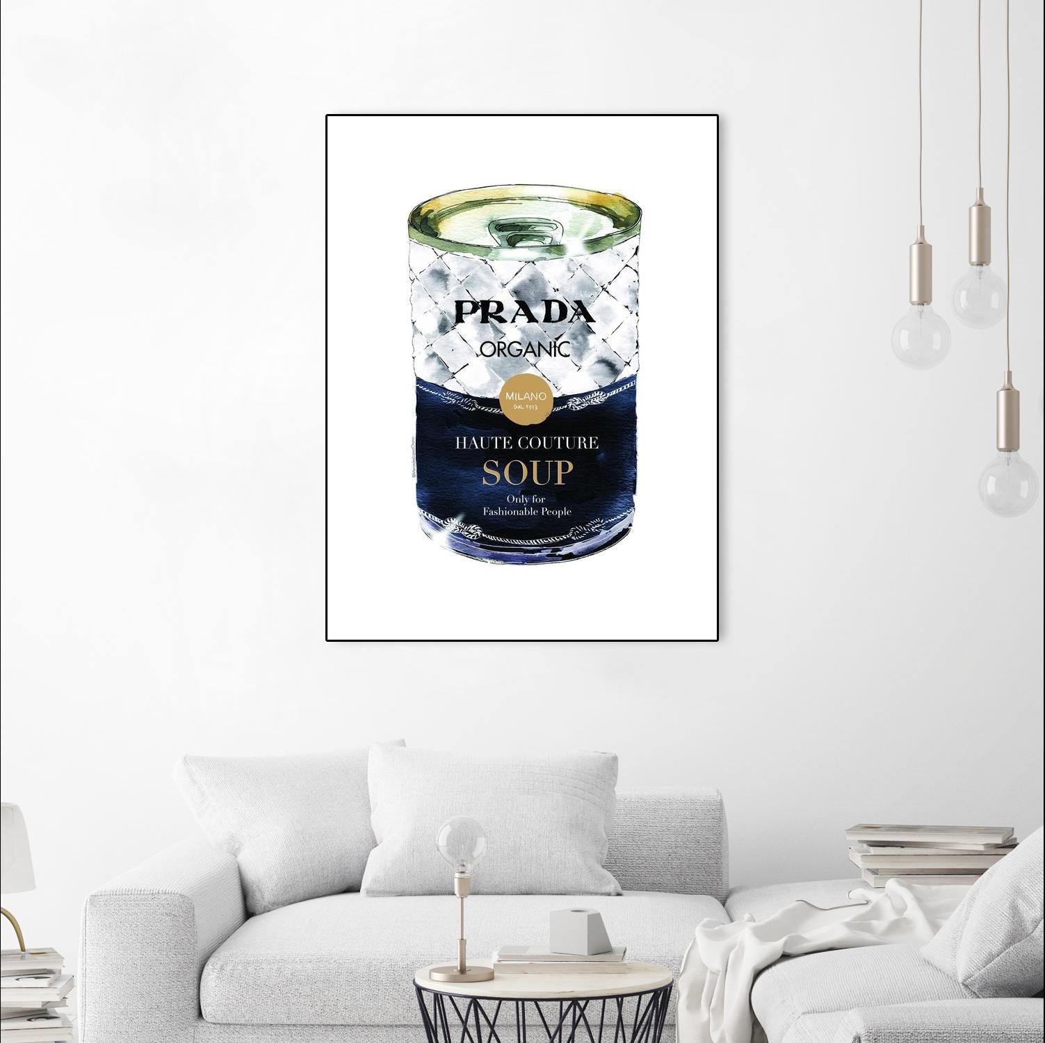Prada Soup by Mercedes Lopez Charro on GIANT ART - gold watercolor warhol