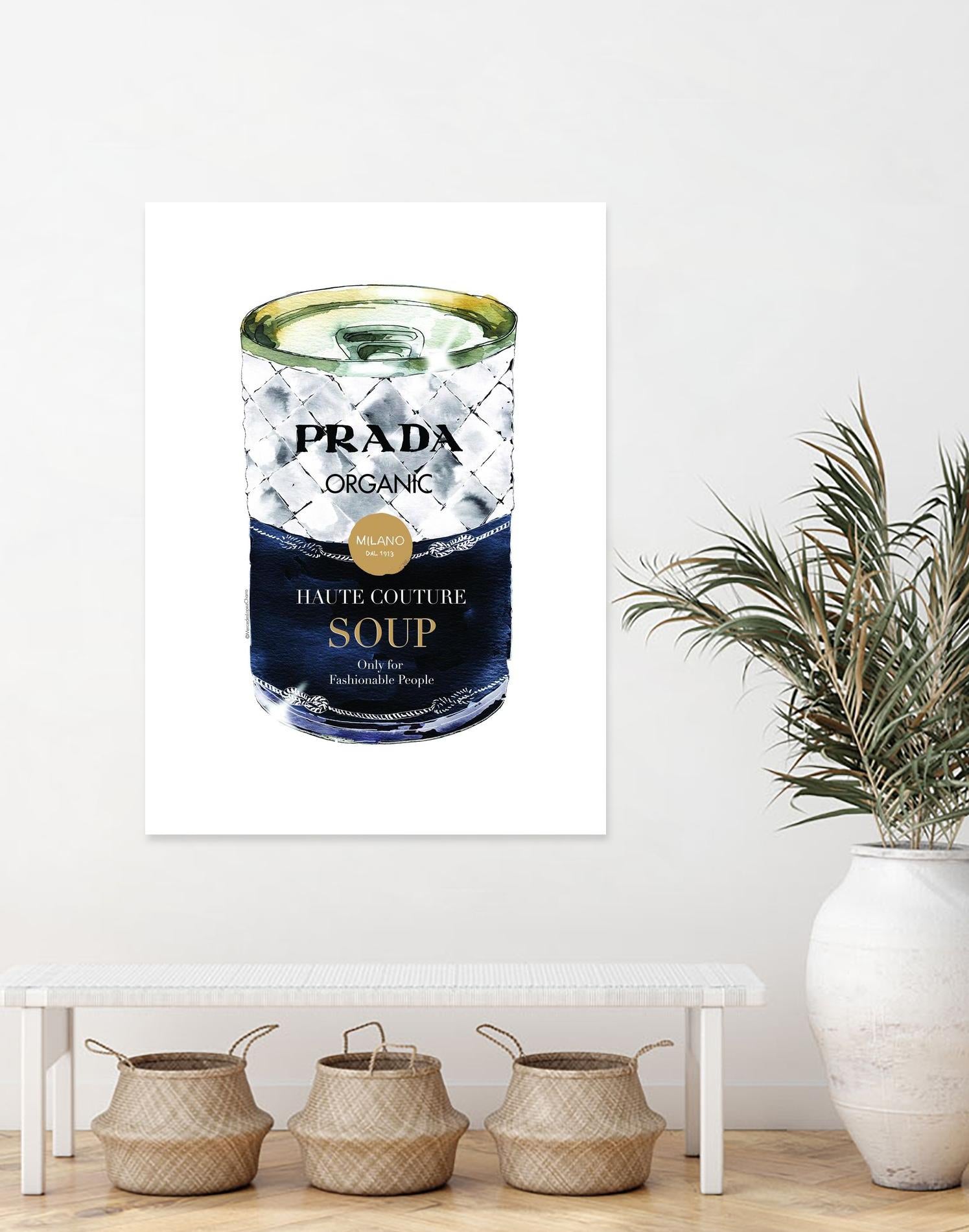 Prada Soup by Mercedes Lopez Charro on GIANT ART - gold watercolor warhol