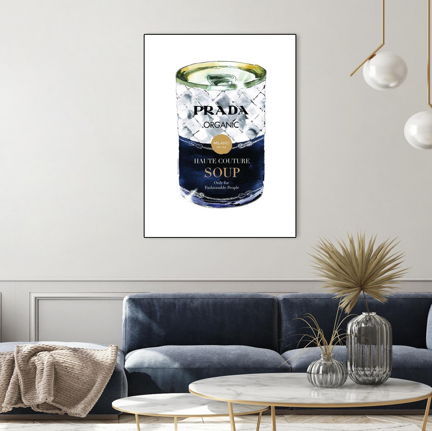 Prada Soup by Mercedes Lopez Charro on GIANT ART - gold watercolor warhol