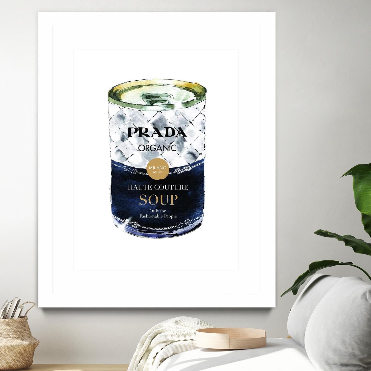 Prada Soup by Mercedes Lopez Charro on GIANT ART - gold watercolor warhol