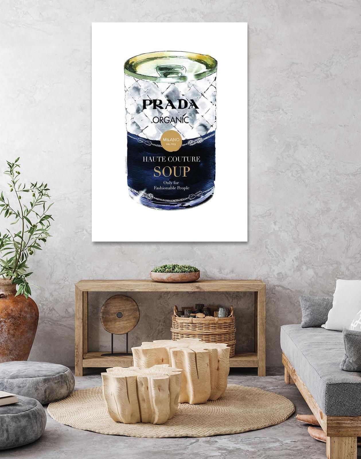 Prada Soup by Mercedes Lopez Charro on GIANT ART - gold watercolor warhol