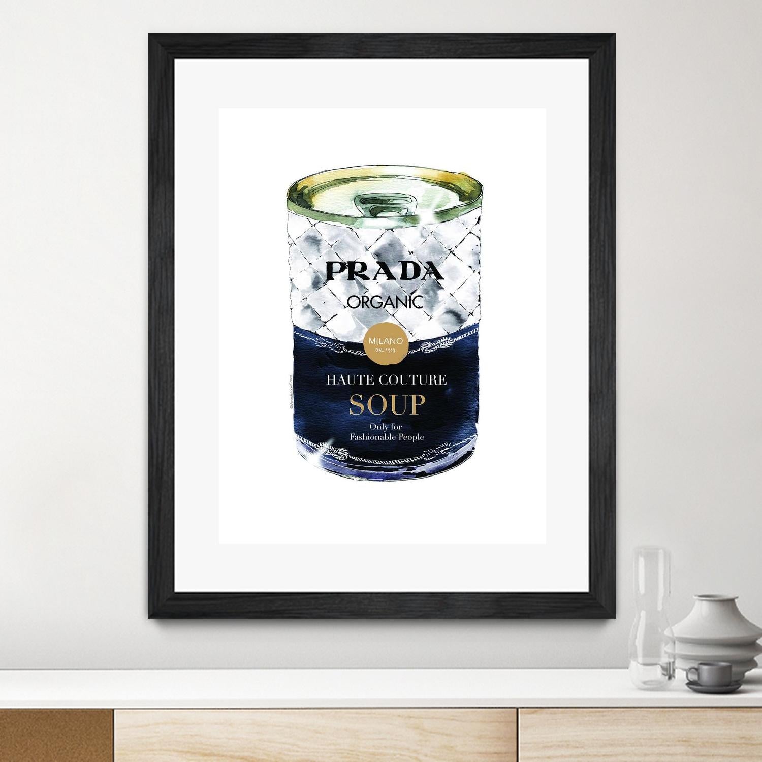 Prada Soup by Mercedes Lopez Charro on GIANT ART - gold watercolor warhol