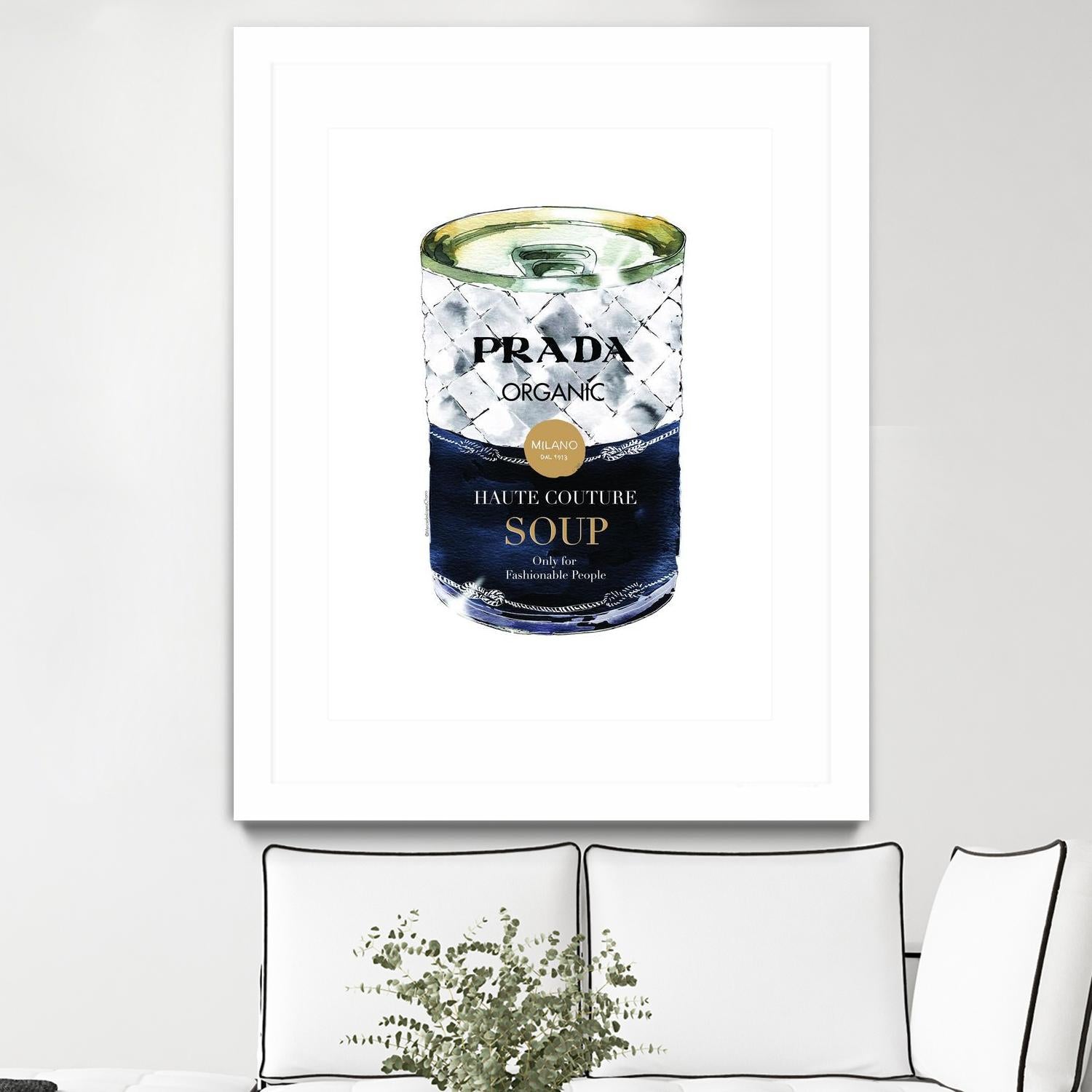 Prada Soup by Mercedes Lopez Charro on GIANT ART - gold watercolor warhol