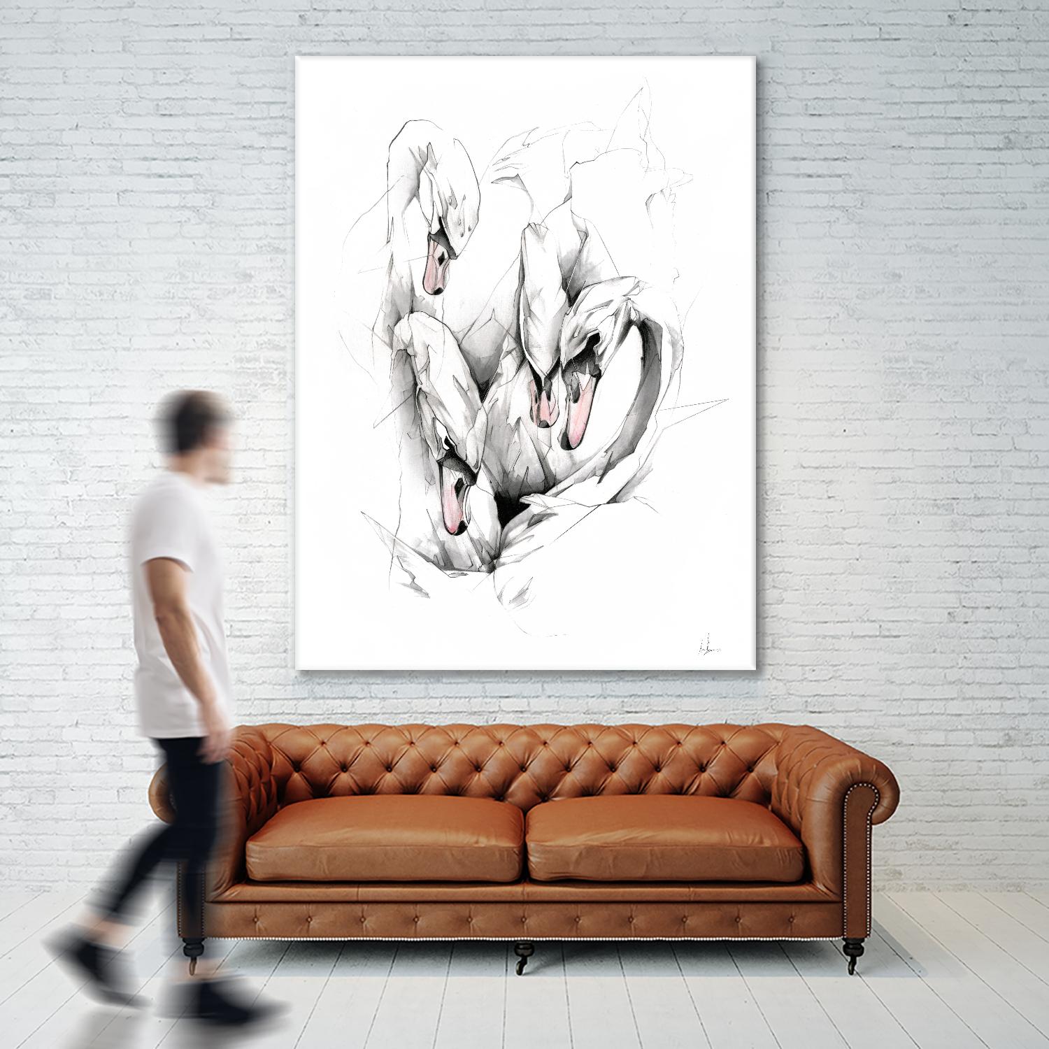 Swan by Alexis Marcou on GIANT ART - black contemporary