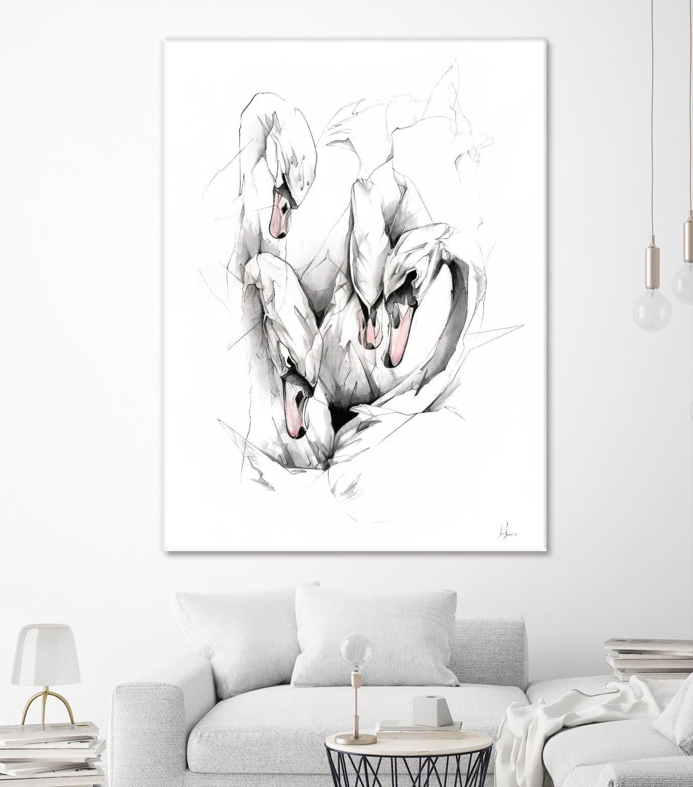 Swan by Alexis Marcou on GIANT ART - black contemporary