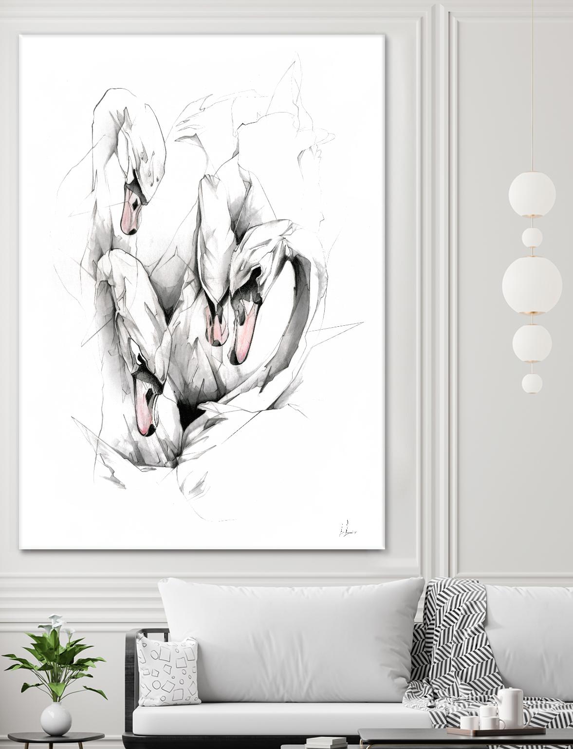 Swan by Alexis Marcou on GIANT ART - black contemporary